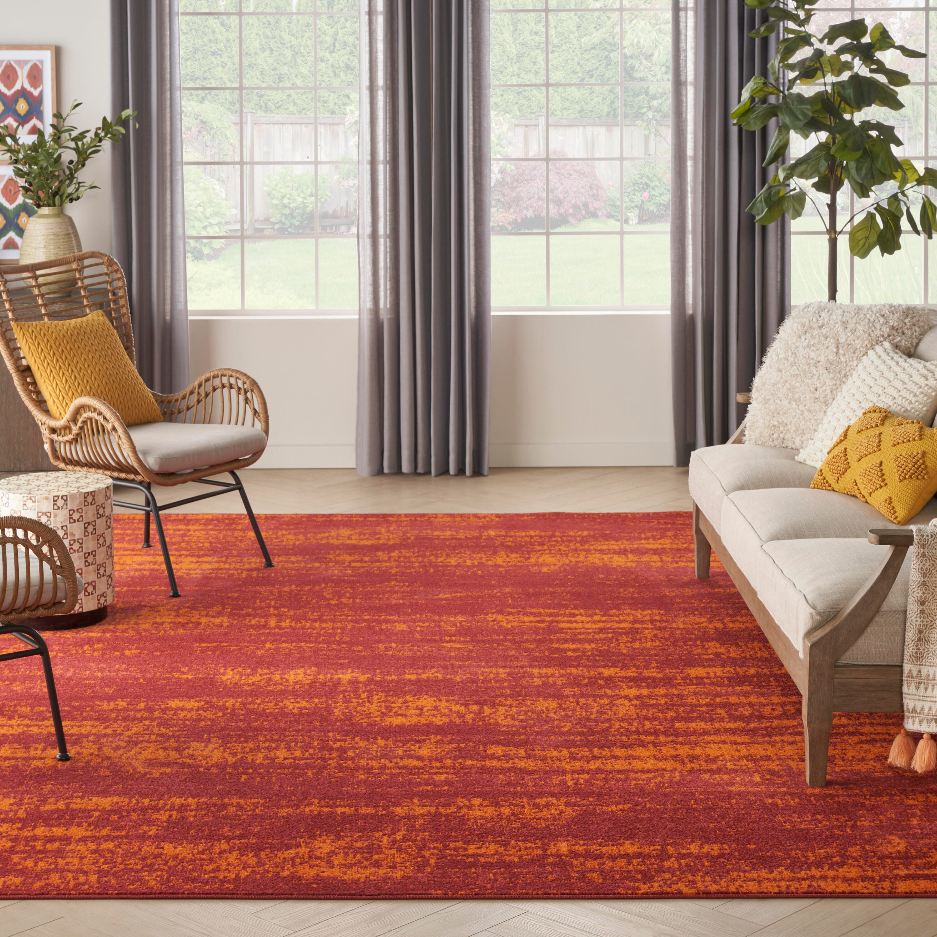 Nourison Home Outdoor Essentials 9' x 12' Area Rug, Red, large