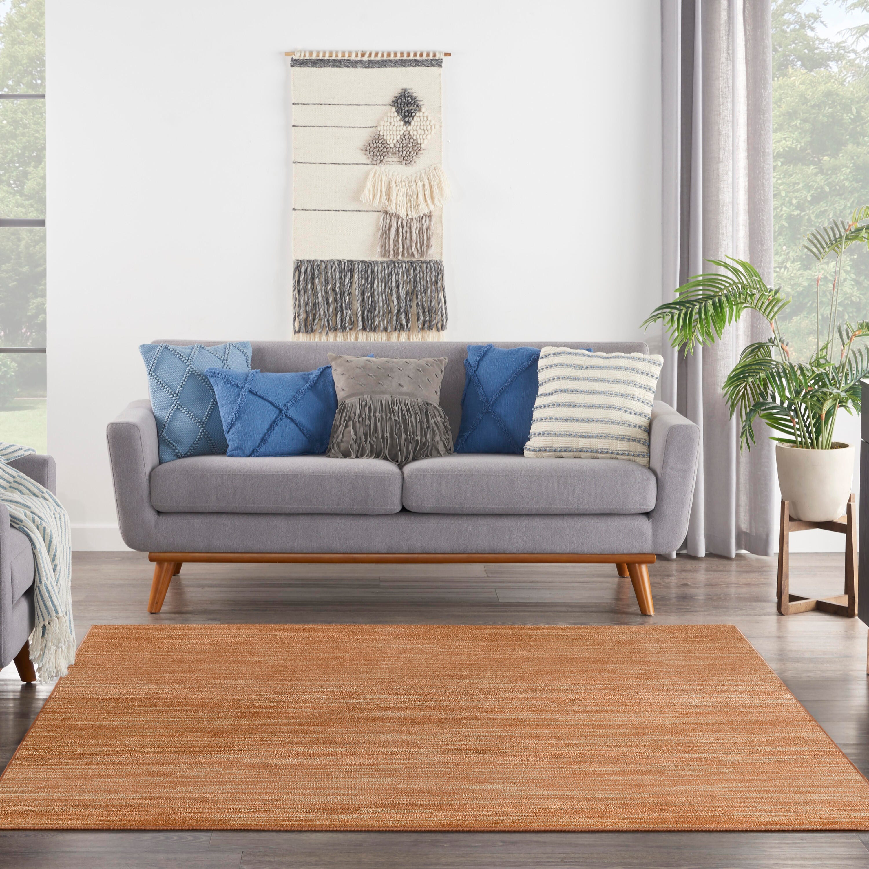 Nourison Home Outdoor Essentials 9' x Square Area Rug, Rust, large