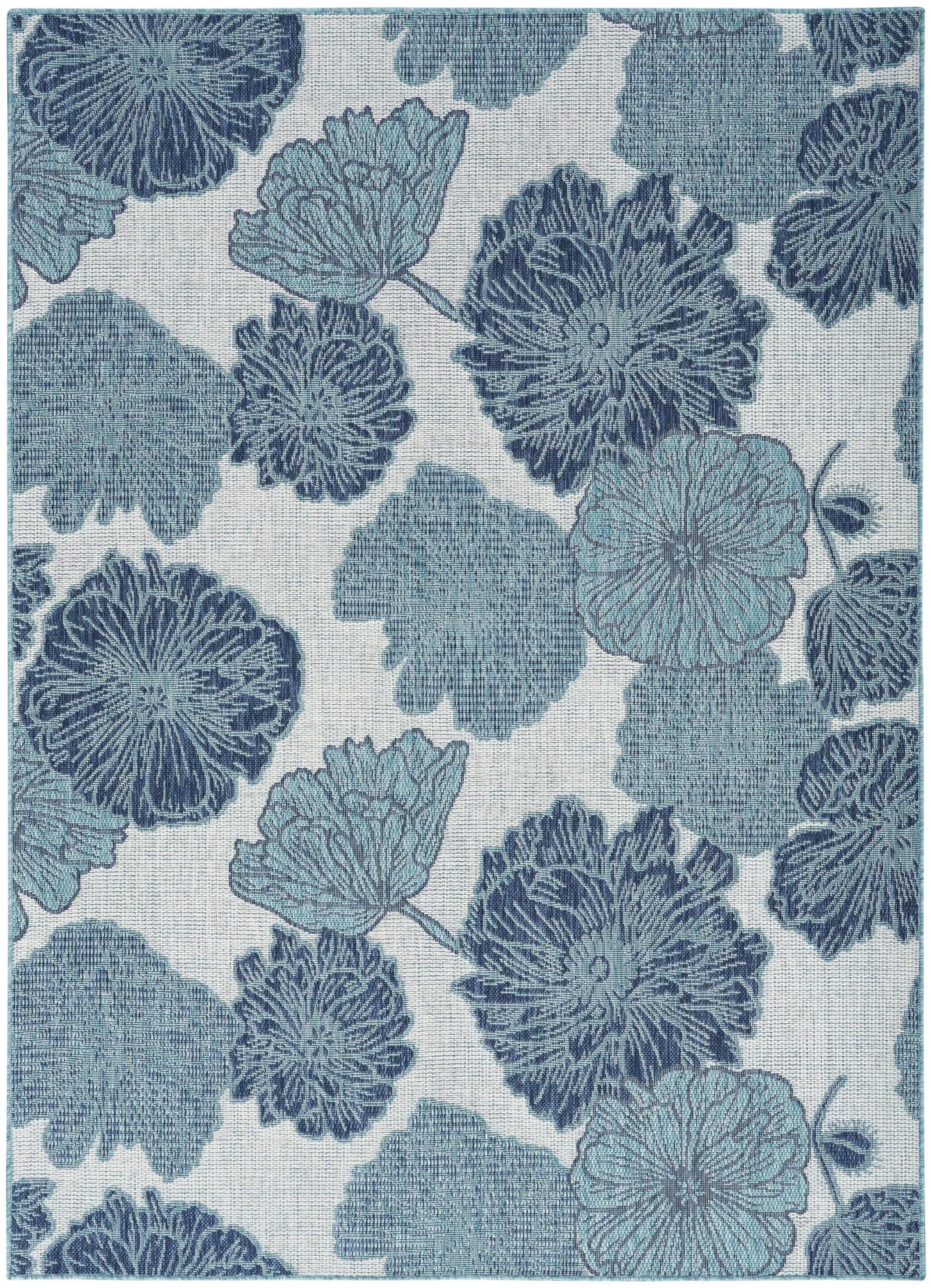 Nourison Home Floral 5' x 7' Area Rug, Blue, large