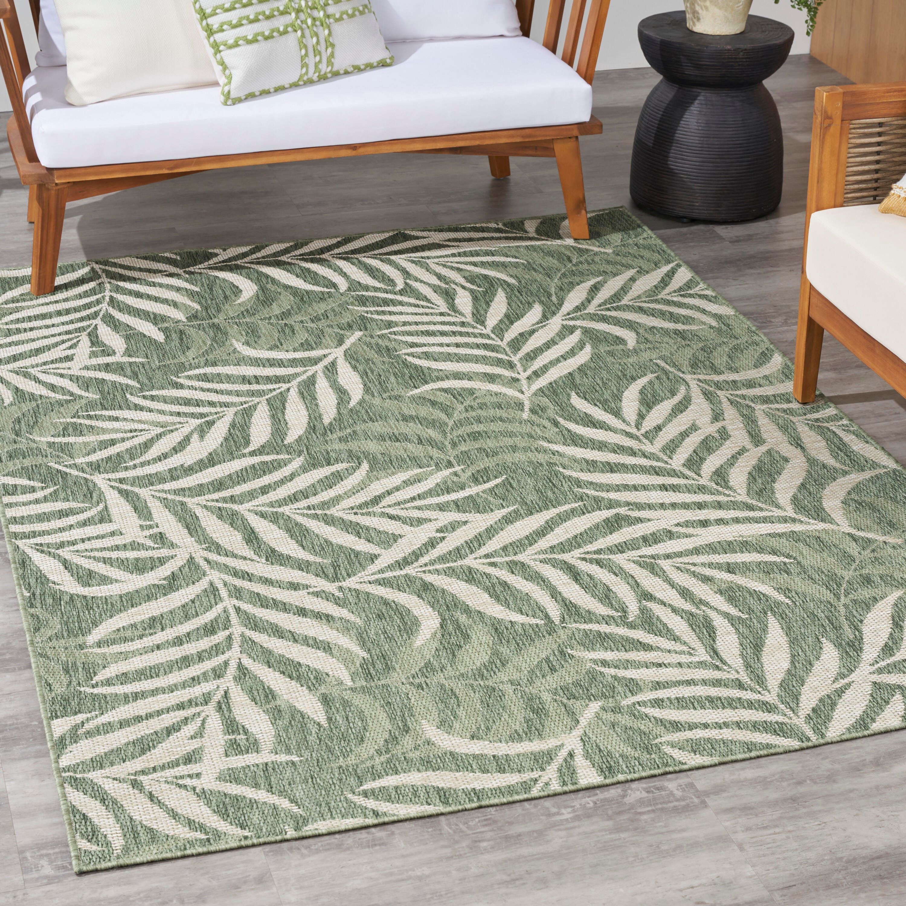 Nourison Home Tropical 5' x 7' Area Rug, Green/Ivory, large