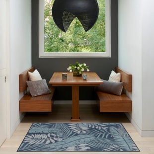 Nourison Home Palm Leaf 3' x 5' Area Rug, Navy, rollover