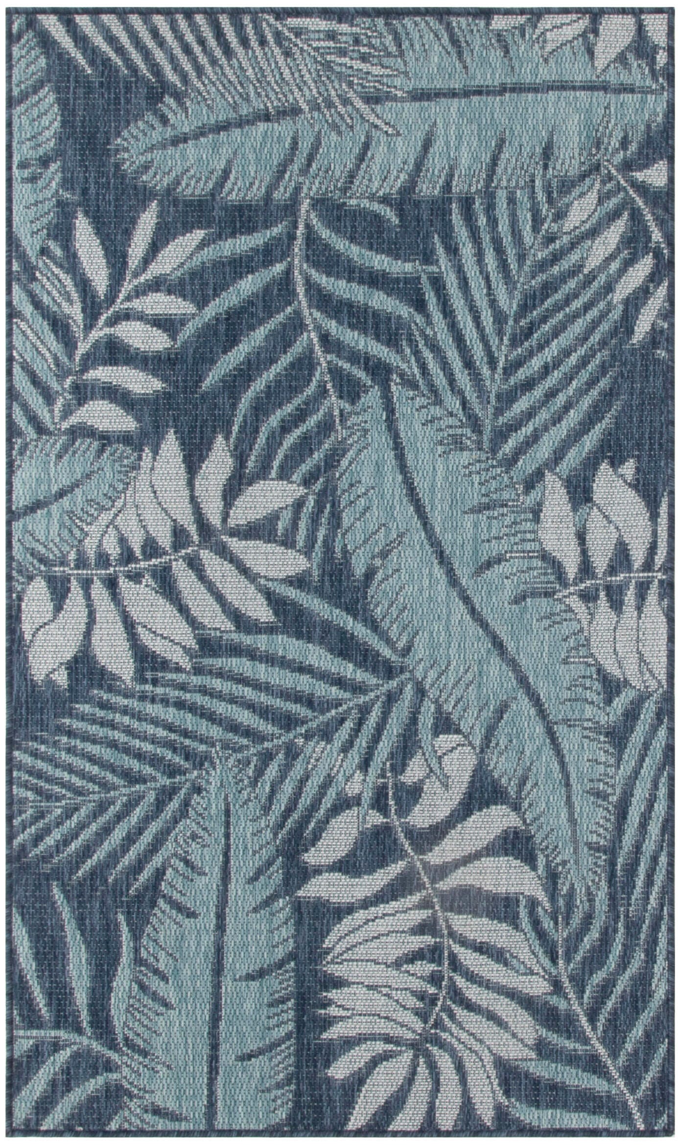 Nourison Home Palm Leaf 3' x 5'  Area Rug, Navy, large