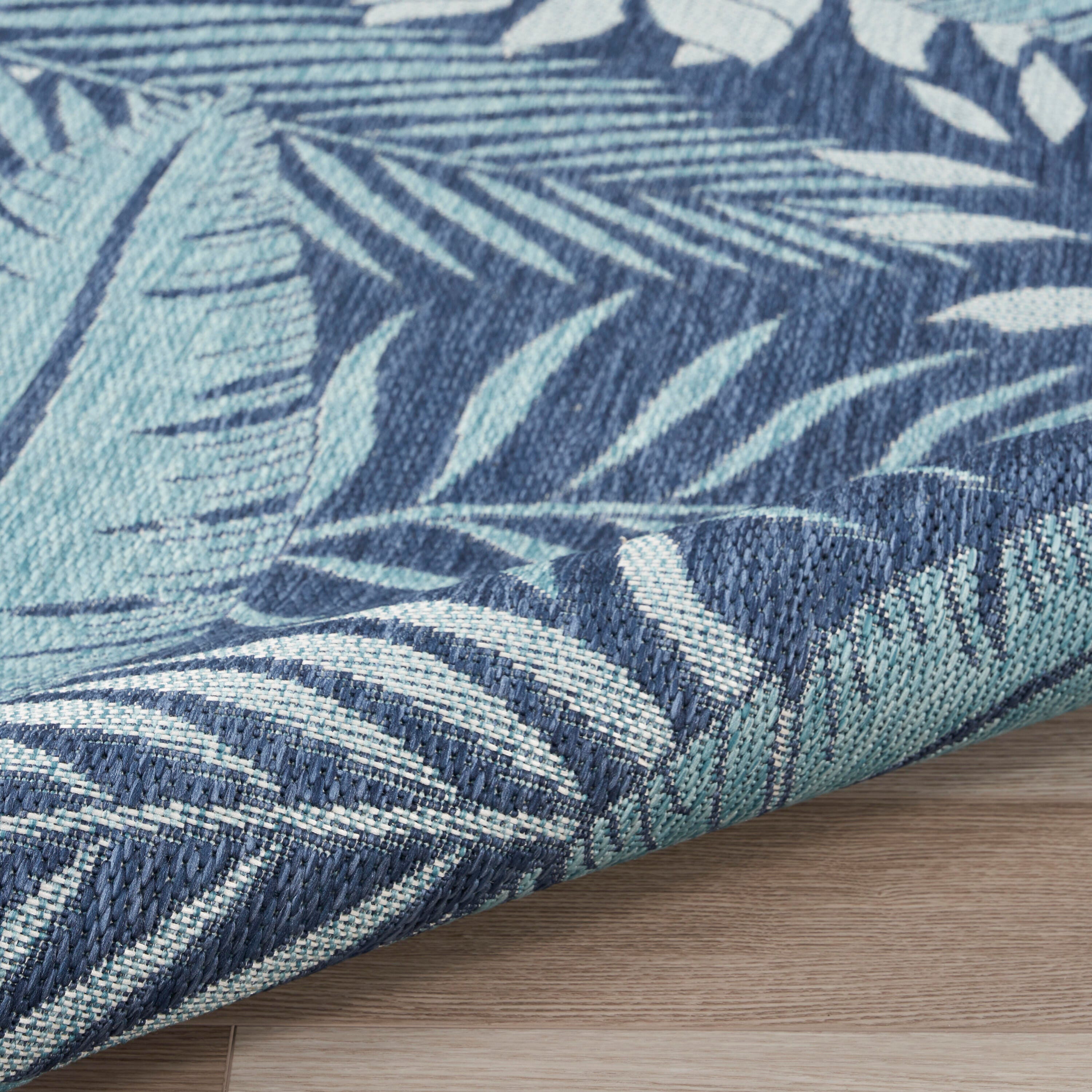 Nourison Home Palm Leaf 3' x 5'  Area Rug, Navy, large