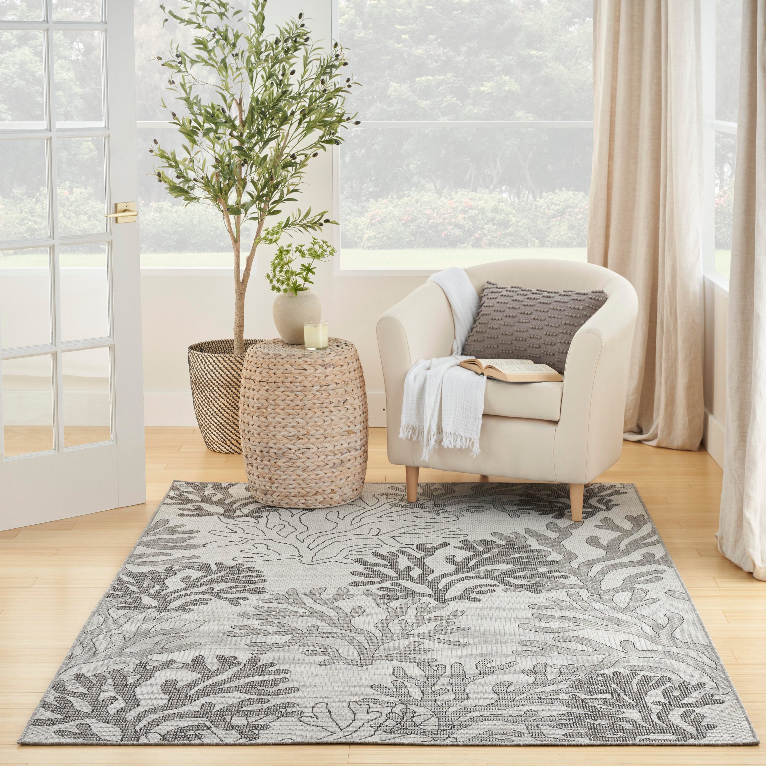 Nourison Home Coral Reef 4' x 6' Area Rug, Gray, large