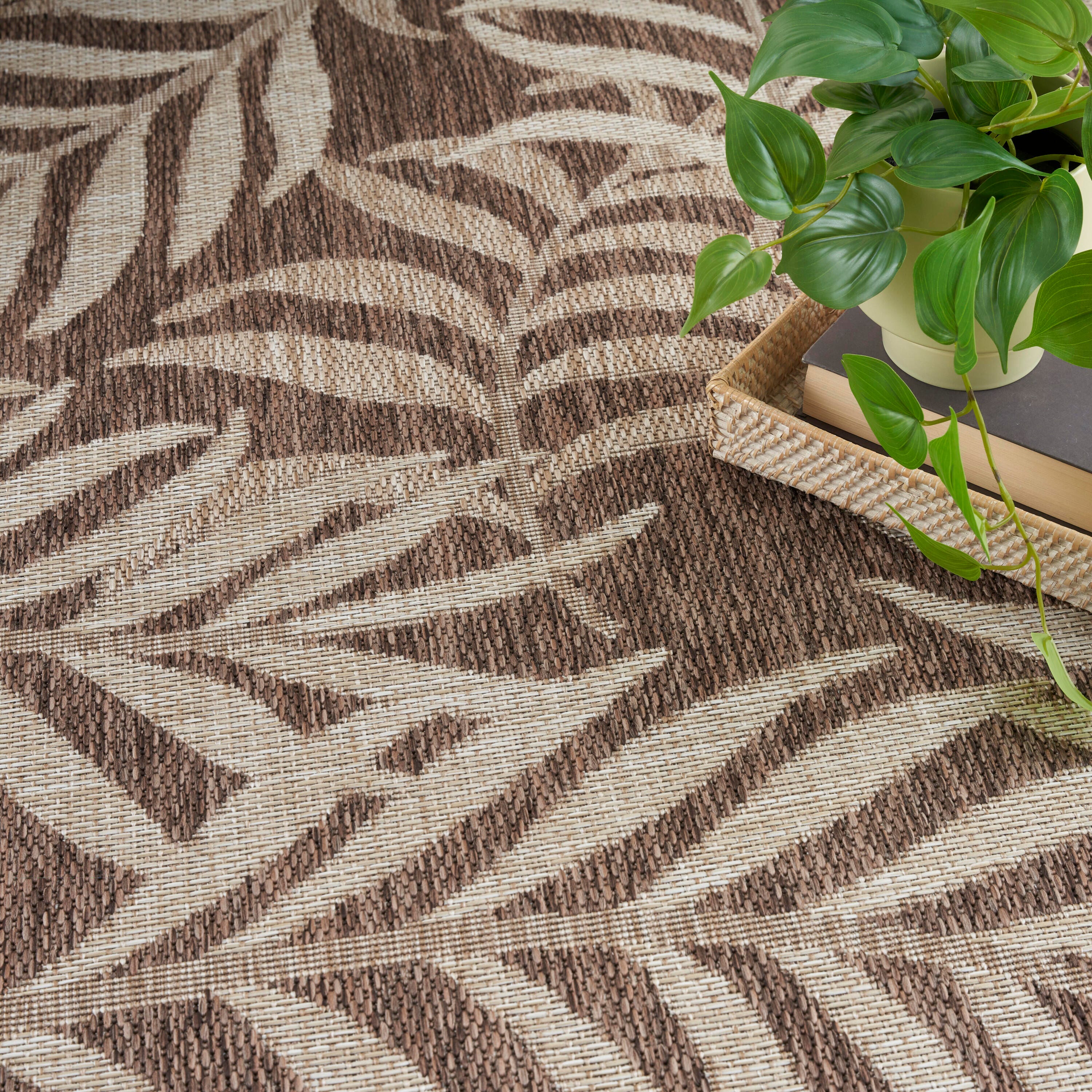 Nourison Home Tropical 5' x 7' Area Rug, Mocha, large