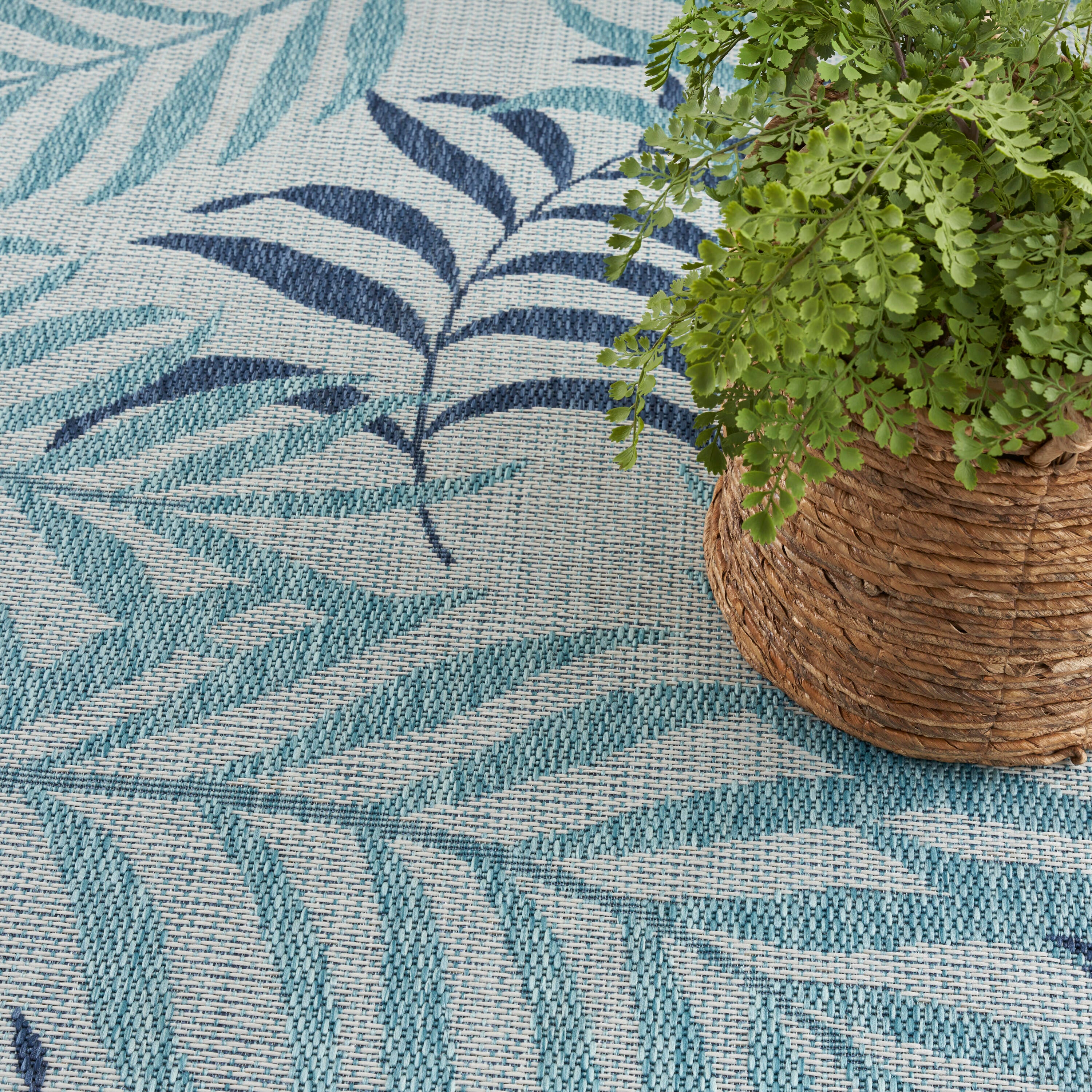 Nourison Home Tropical 6' x 9' Area Rug, Blue, large