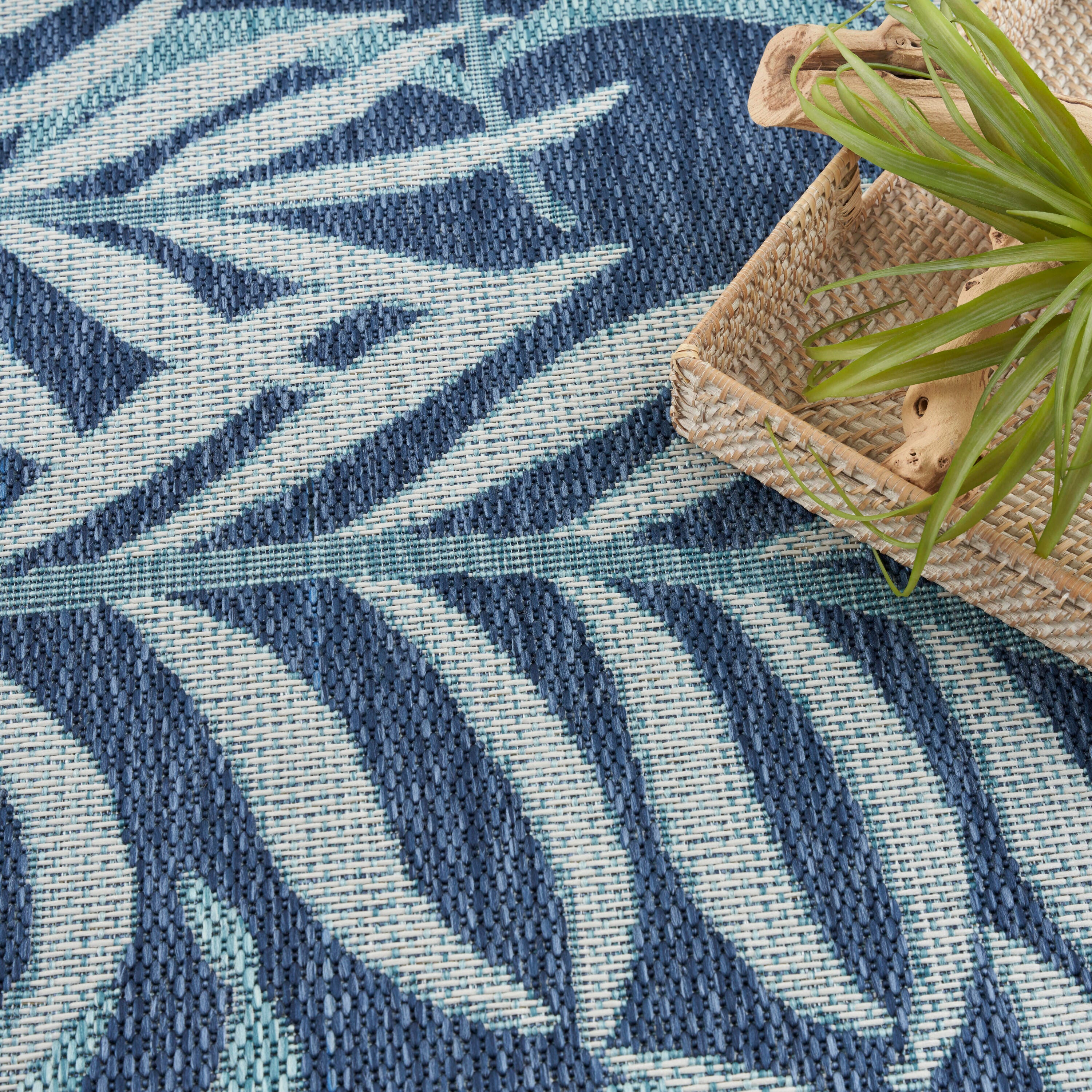 Nourison Home Tropical 3' x 5' Area Rug, Navy, large