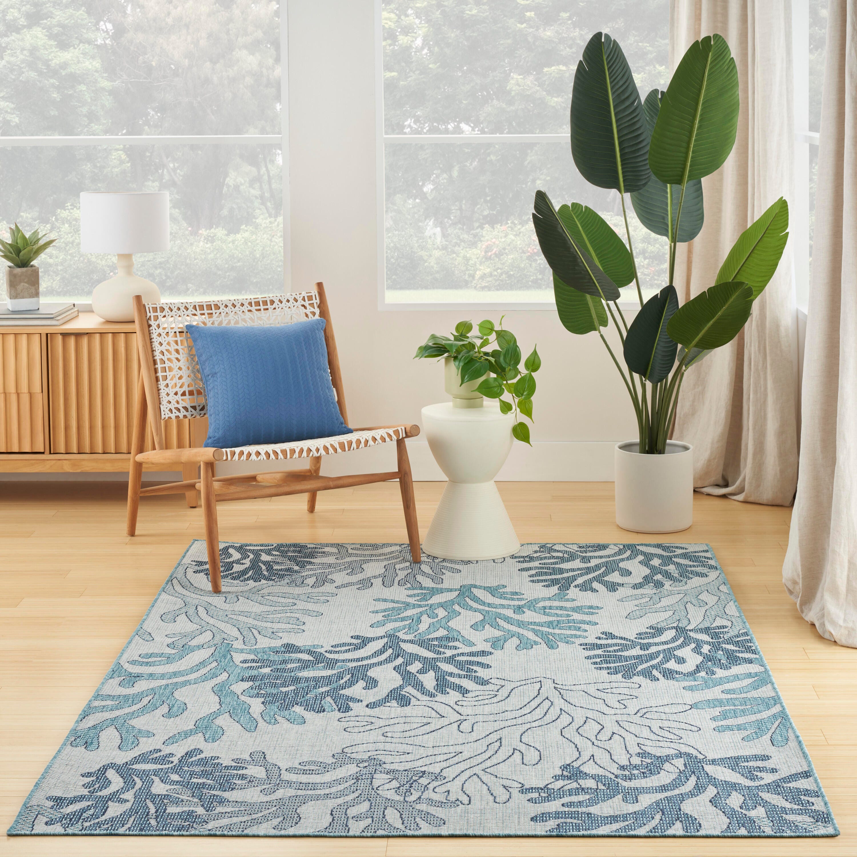 Nourison Home Coral Reef 6' x 9' Area Rug, Blue, large