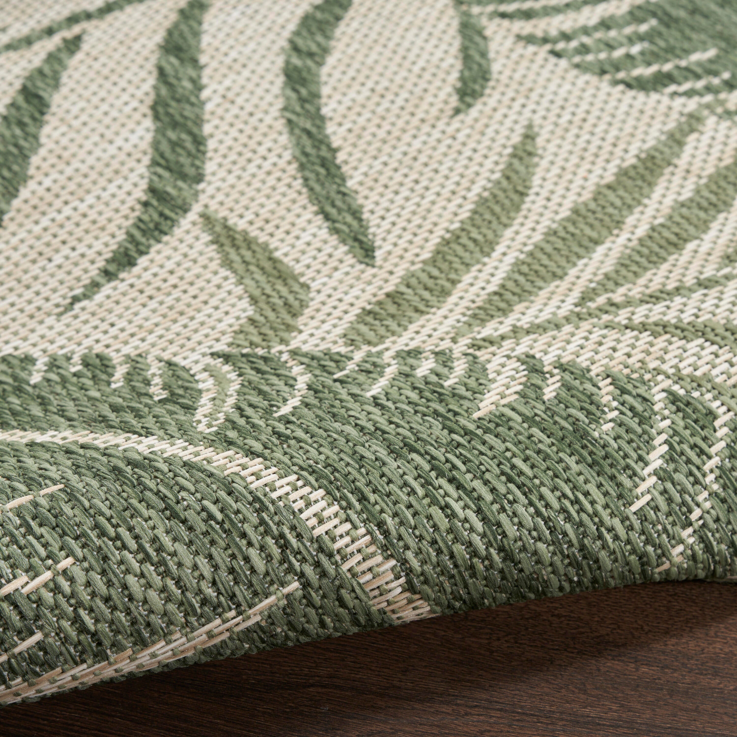 Nourison Home Palm Leaf 4' x 6'  Area Rug, Ivory/Green, large