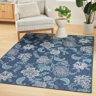 Nourison Home Oversized Flowers 4' x 6' Area Rug, Navy, rollover