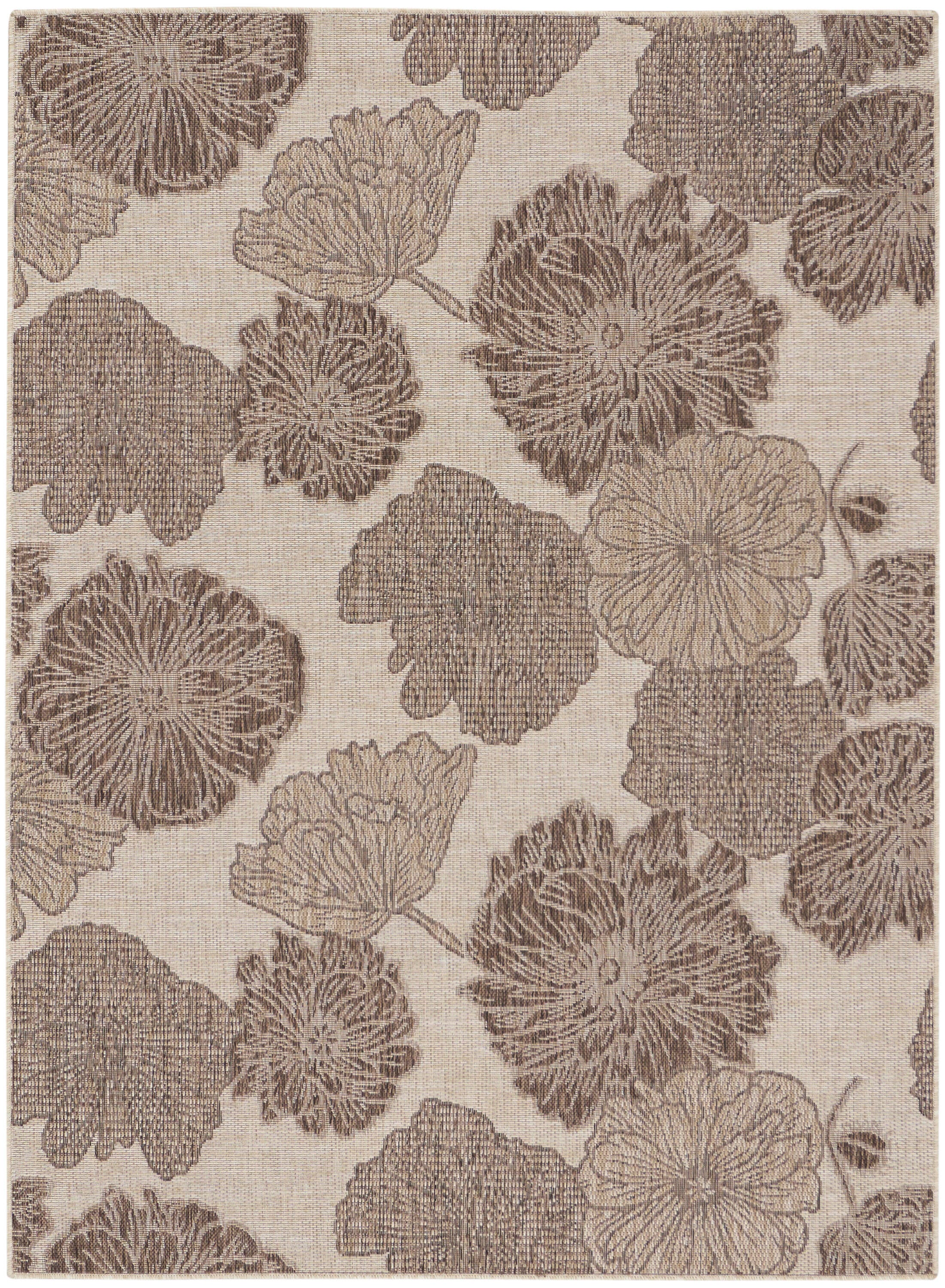 Nourison Home Floral 4' x 6' Area Rug, Natural, large