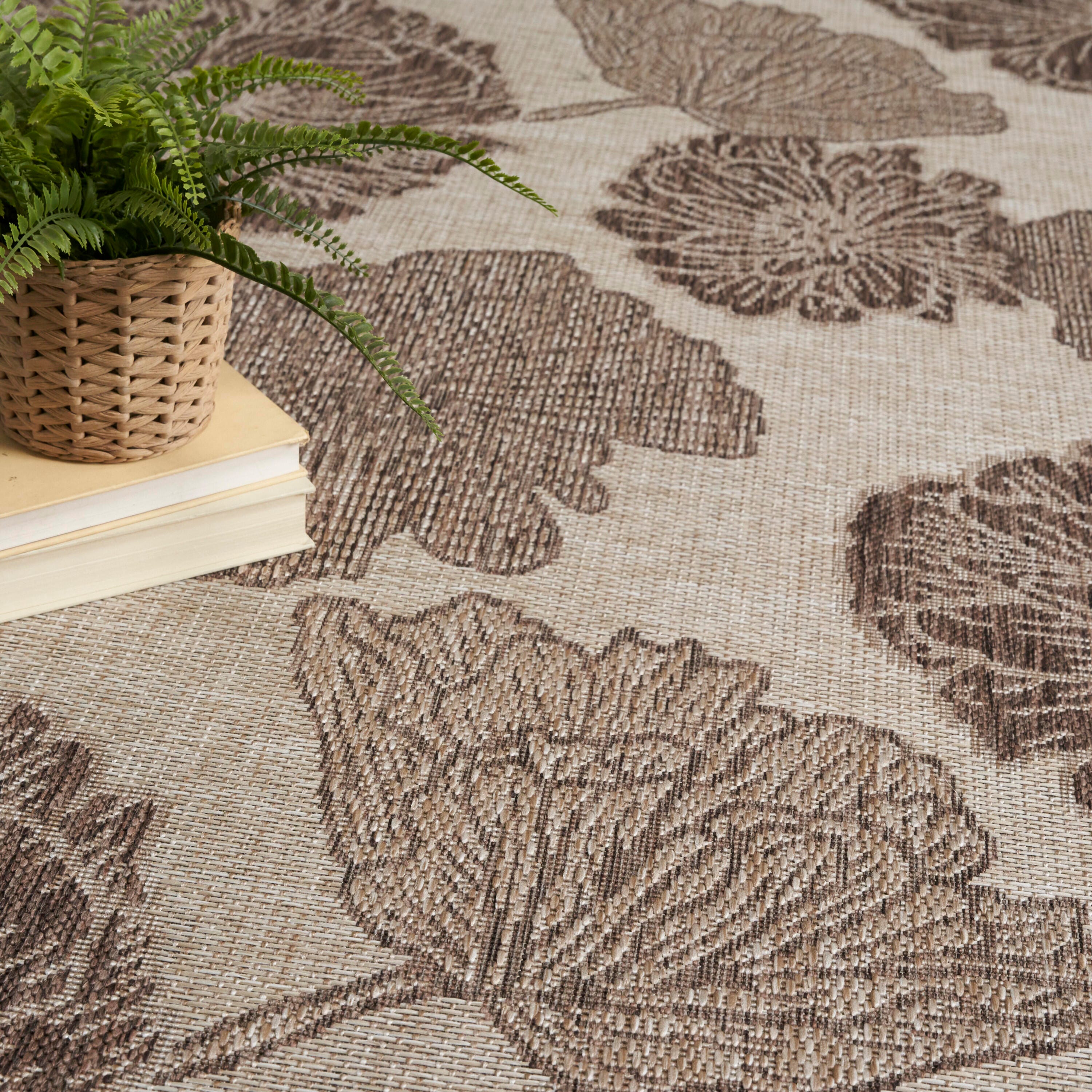 Nourison Home Floral 4' x 6' Area Rug, Natural, large