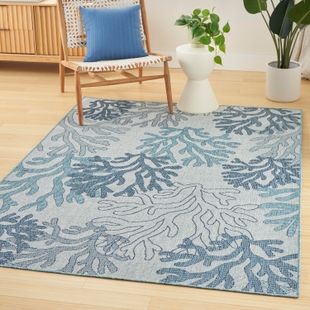 Nourison Home Coral Reef 4' x 6' Area Rug, Blue, rollover