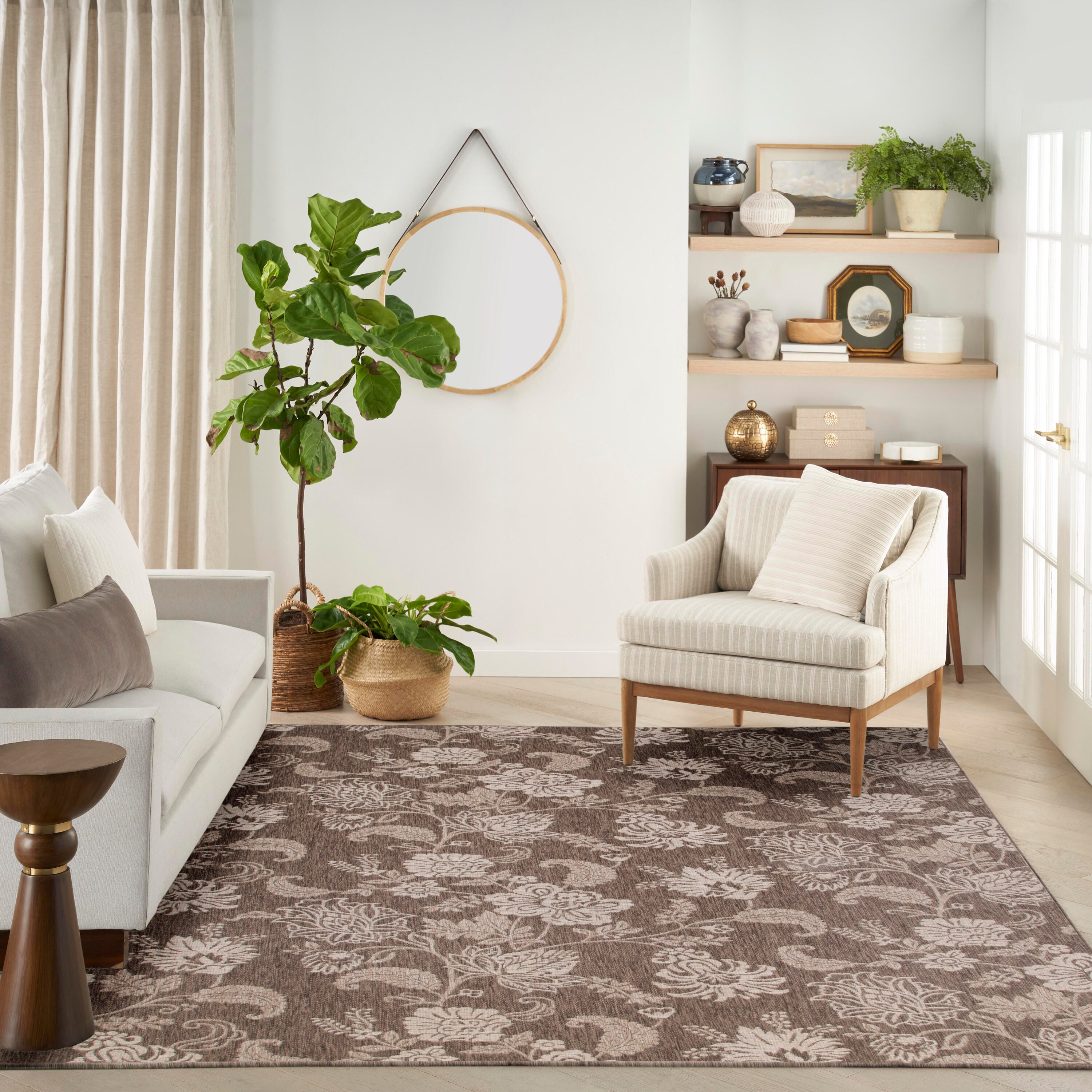 Nourison Home Oversized Flowers 9' x 12' Area Rug, Mocha, large