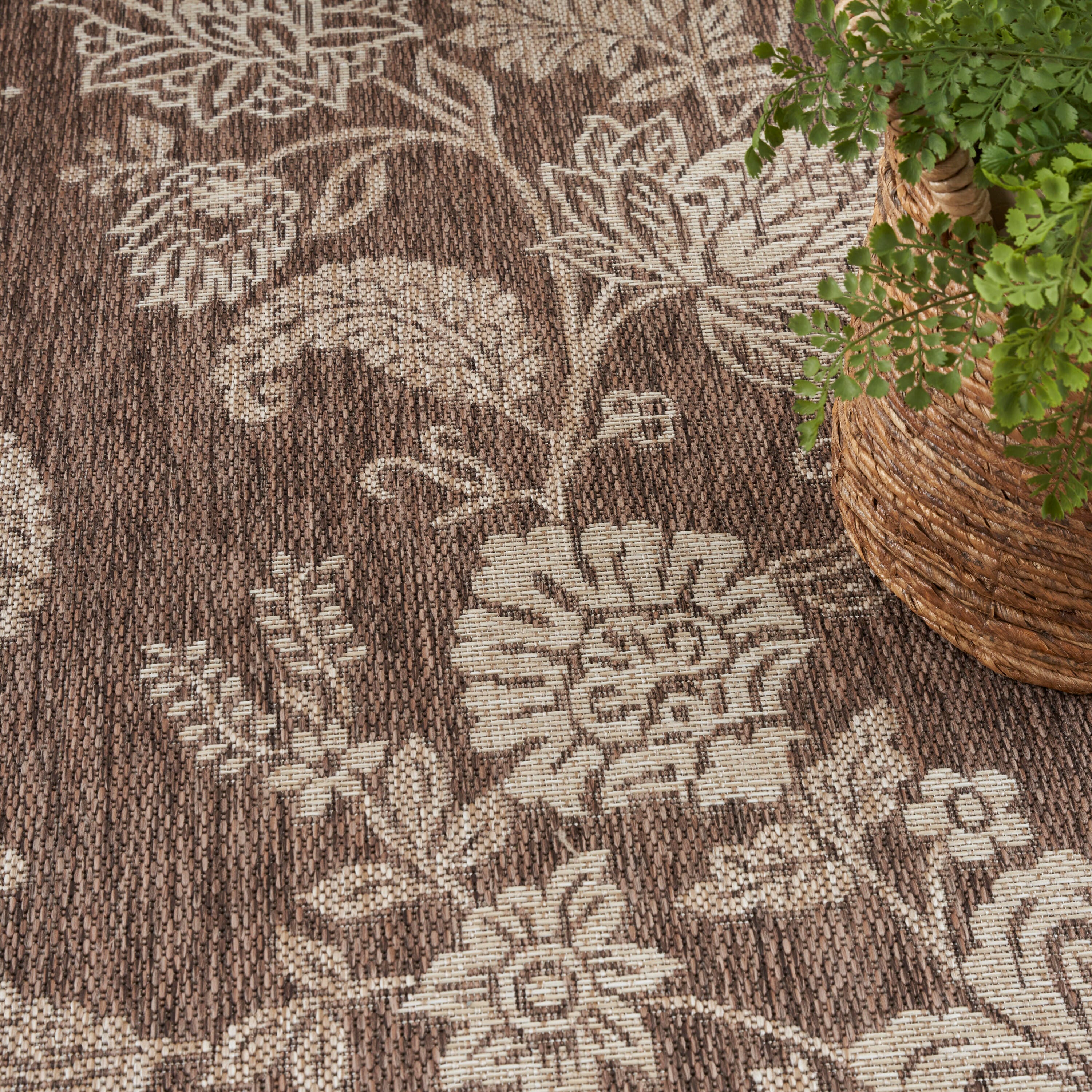 Nourison Home Oversized Flowers 4' x 6' Area Rug, Mocha, large