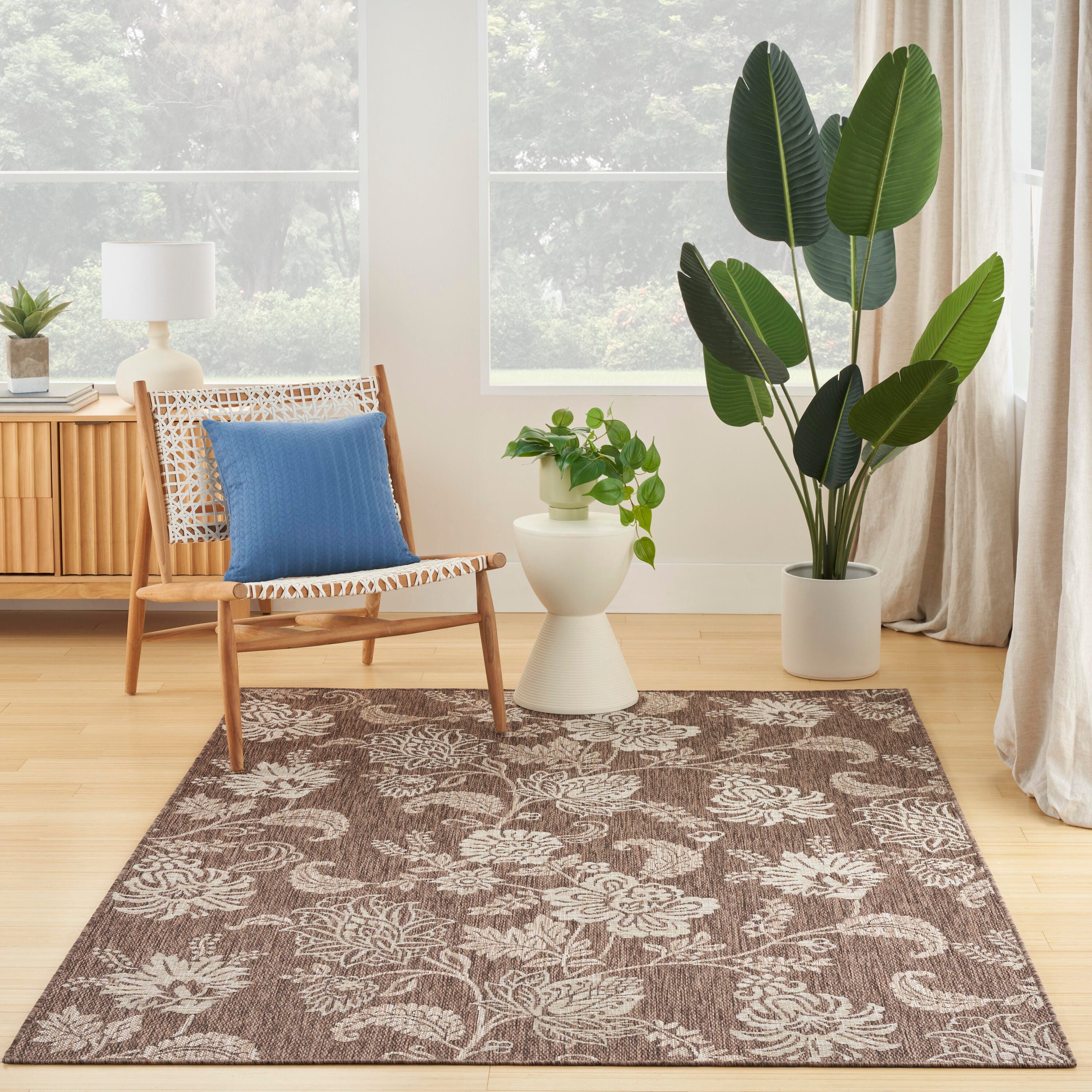 Nourison Home Oversized Flowers 4' x 6' Area Rug, Mocha, large