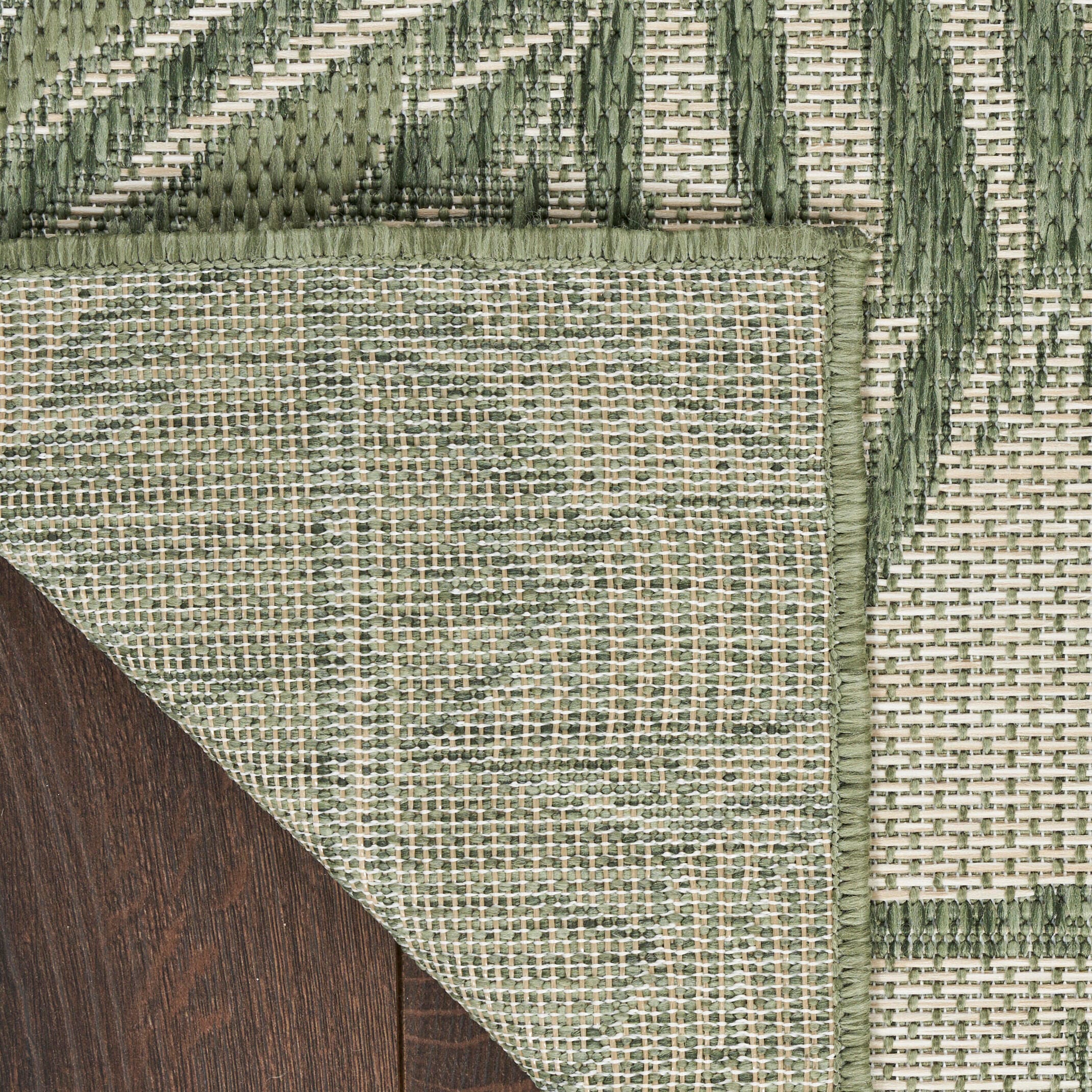 Nourison Home Palm Leaf 3' x 5'  Area Rug, Green/Ivory, large