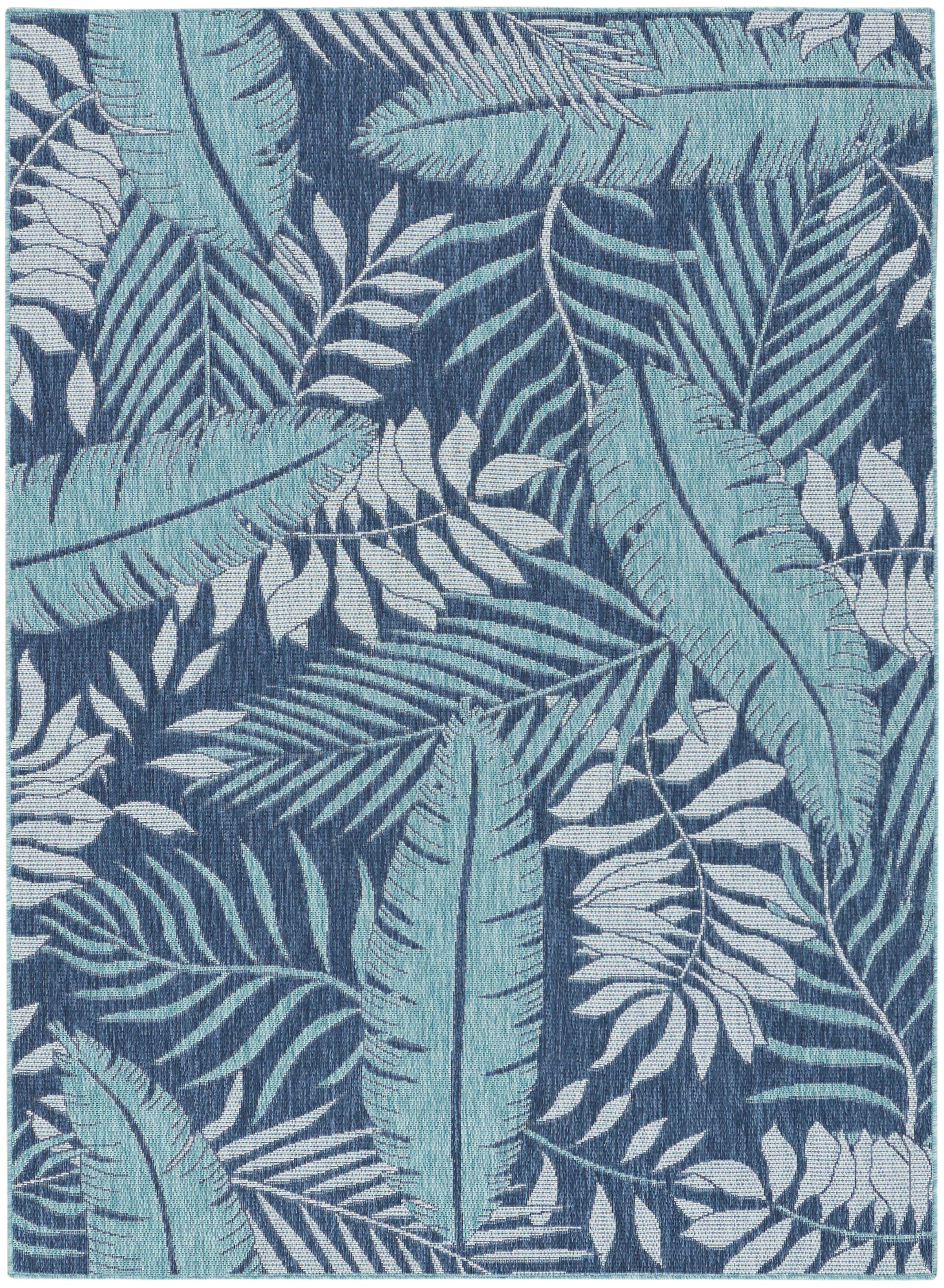 Nourison Home Palm Leaf 4' x 6'  Area Rug, Navy, large