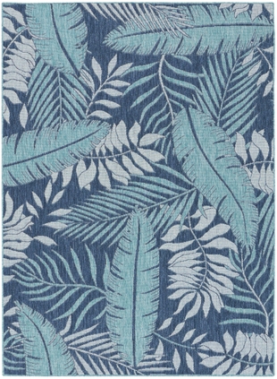 Nourison Home Palm Leaf 4' x 6' Area Rug, Navy, large