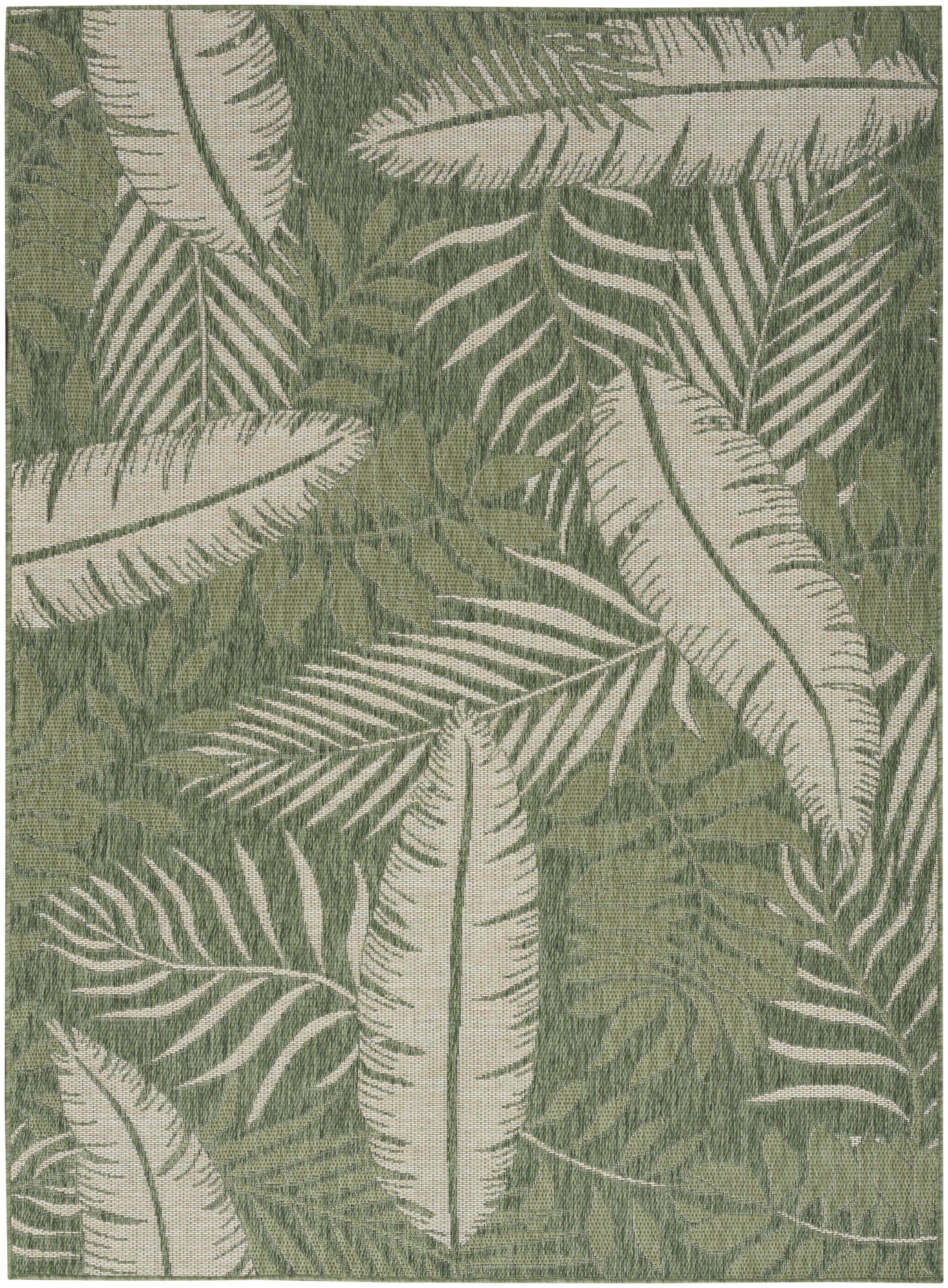 Nourison Home Palm Leaf 4' x 6'  Area Rug, Green/Ivory, large