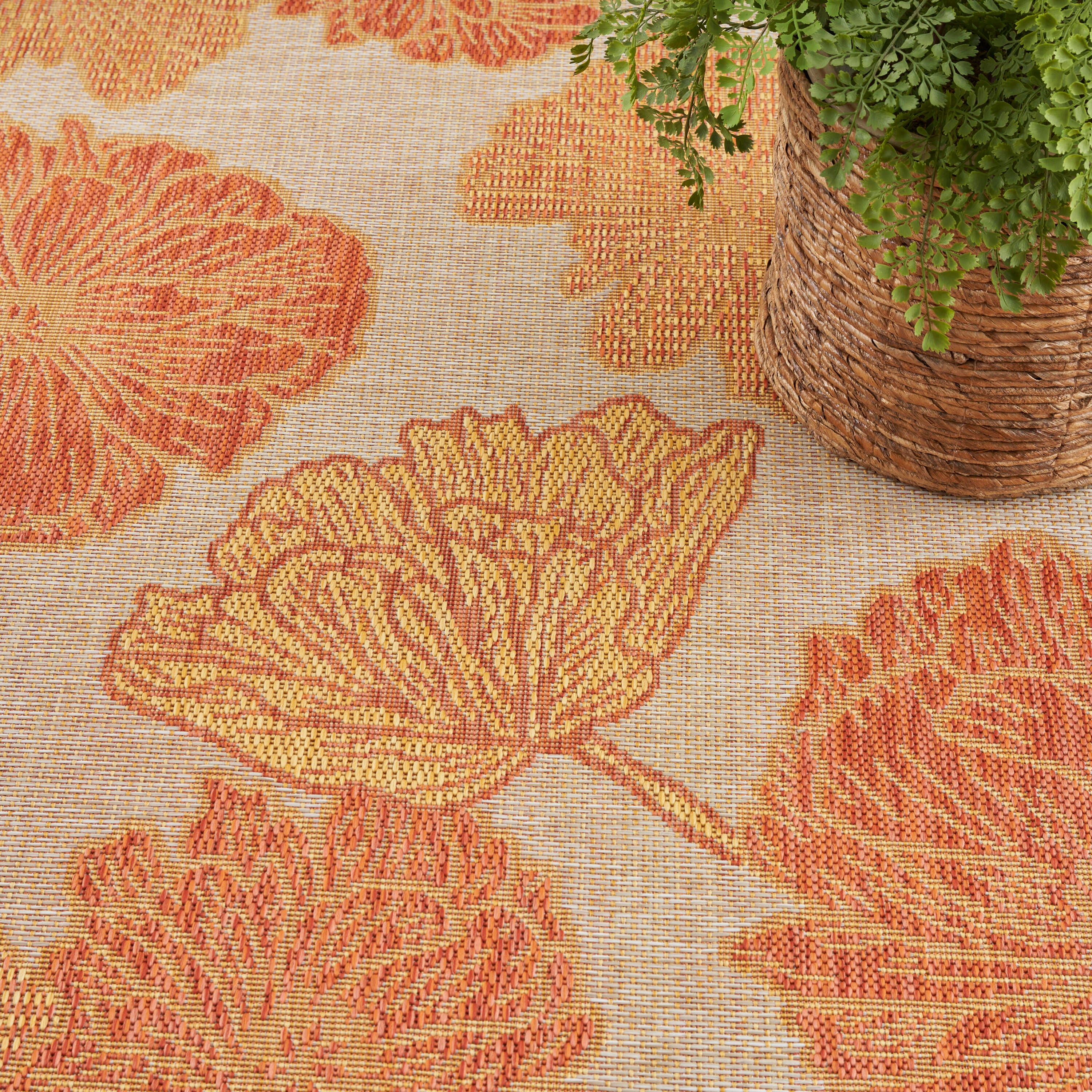 Nourison Home Floral 5' x 7' Area Rug, Coral, large
