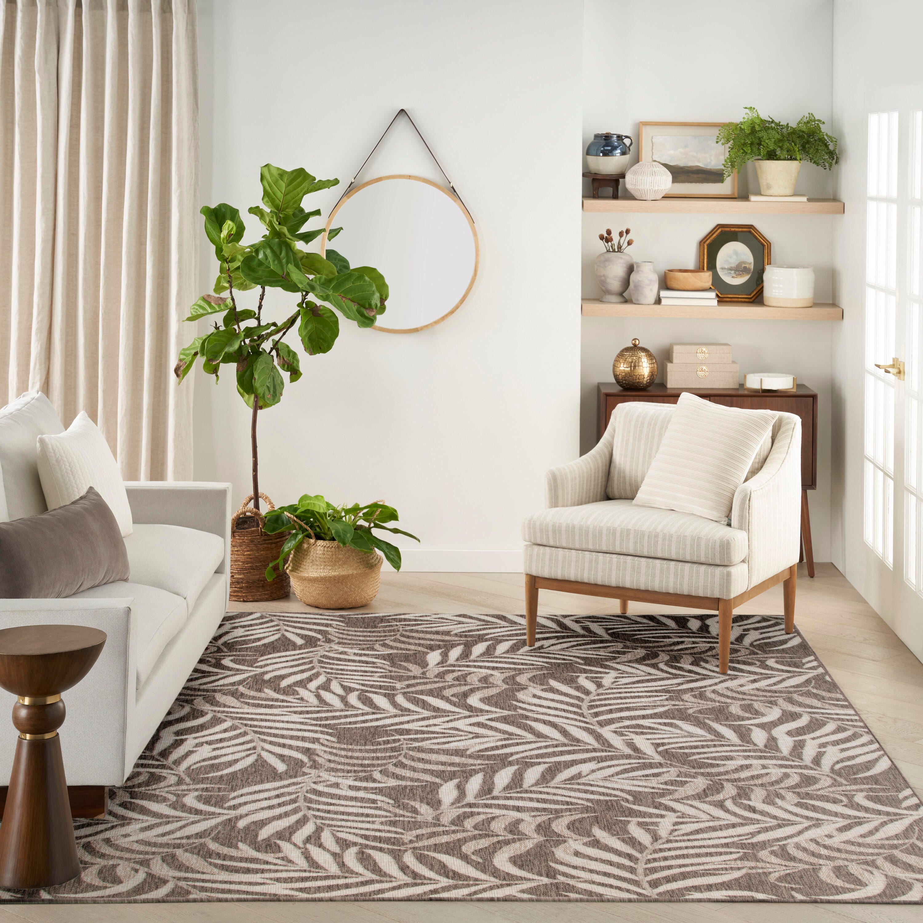 Nourison Home Tropical 8' x 10' Area Rug, Mocha, large