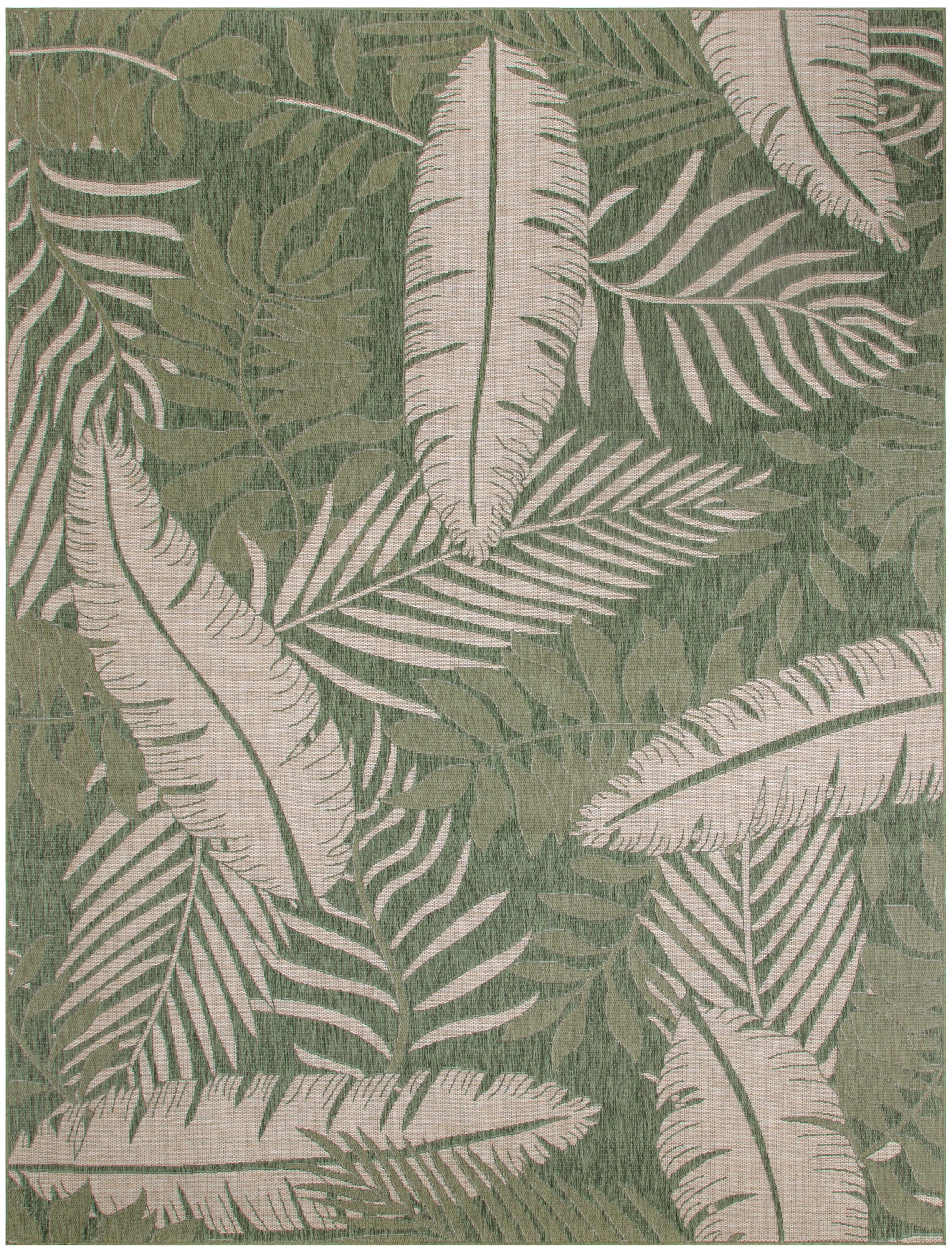 Nourison Home Palm Leaf 9' x 12'  Area Rug, Green/Ivory, large