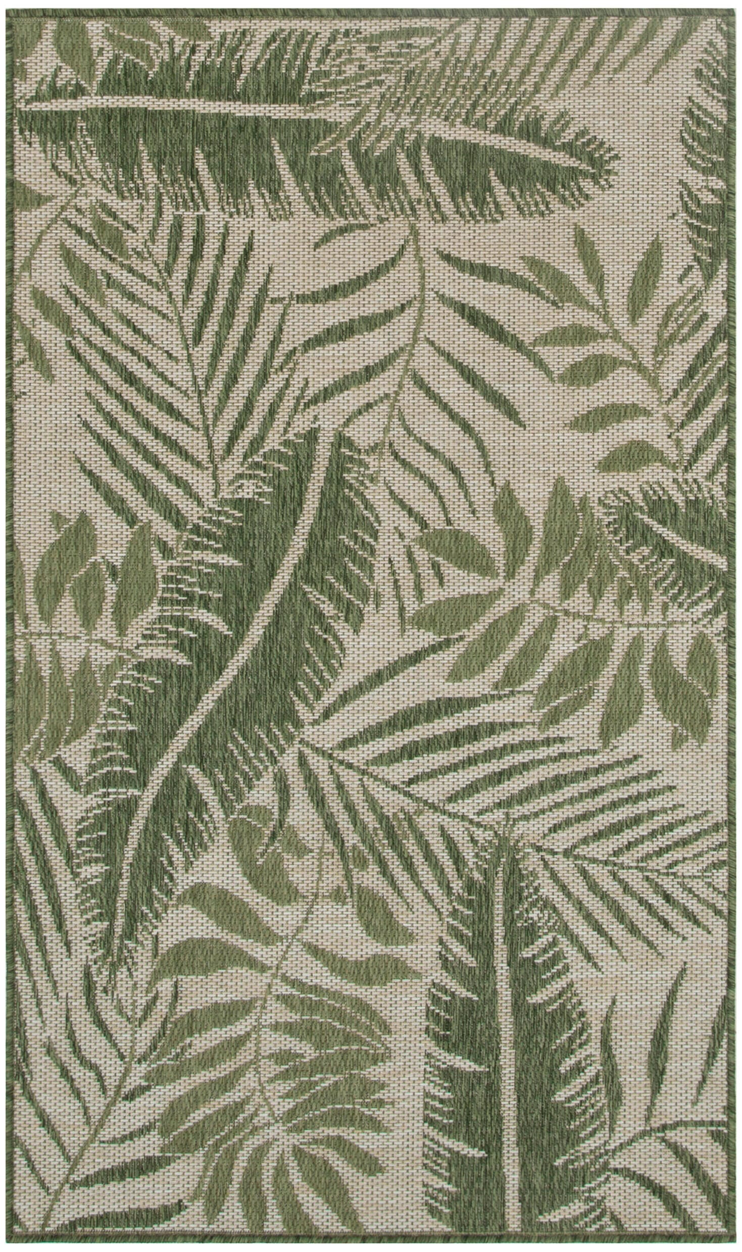 Nourison Home Palm Leaf 3' x 5'  Area Rug, Ivory/Green, large
