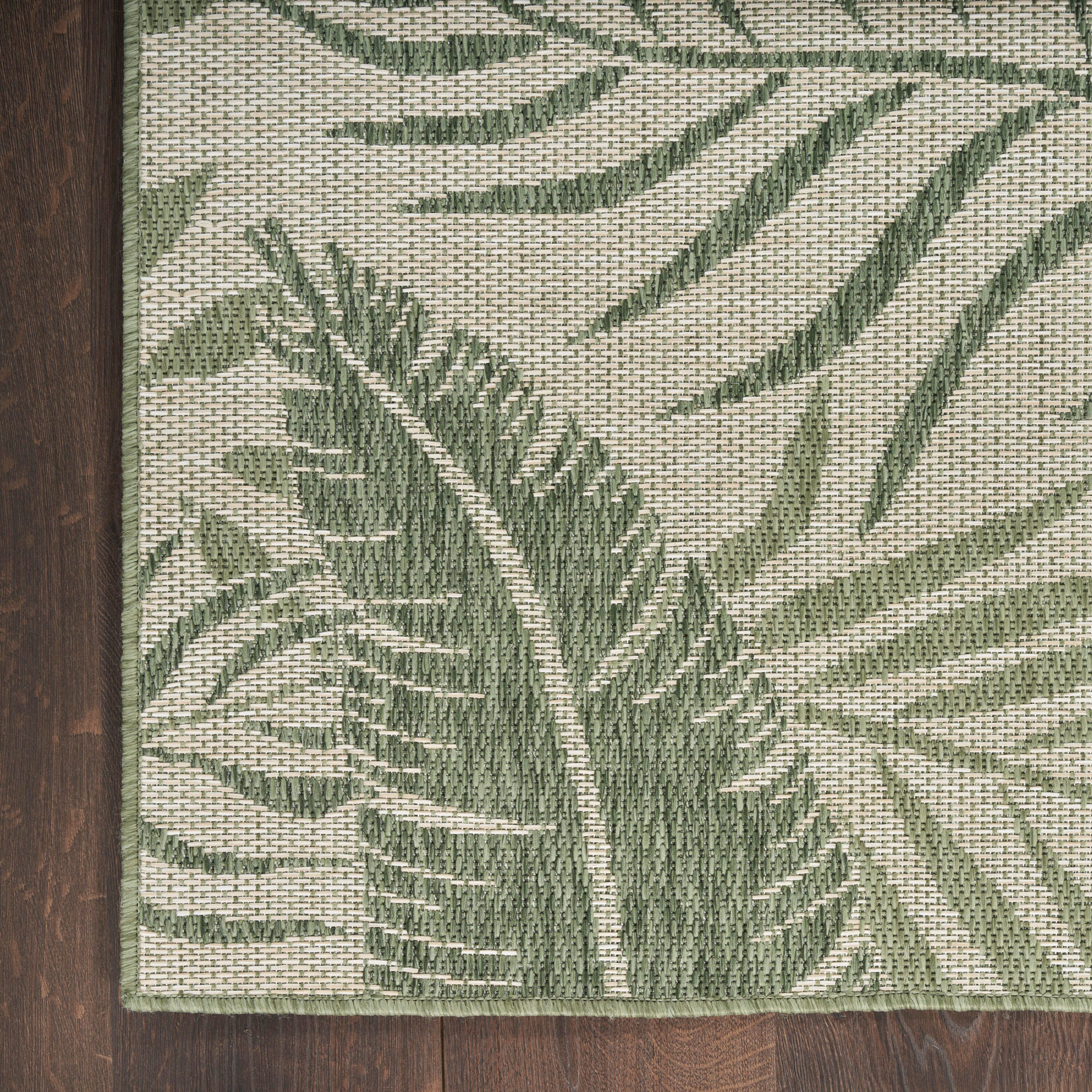Nourison Home Palm Leaf 3' x 5'  Area Rug, Ivory/Green, large
