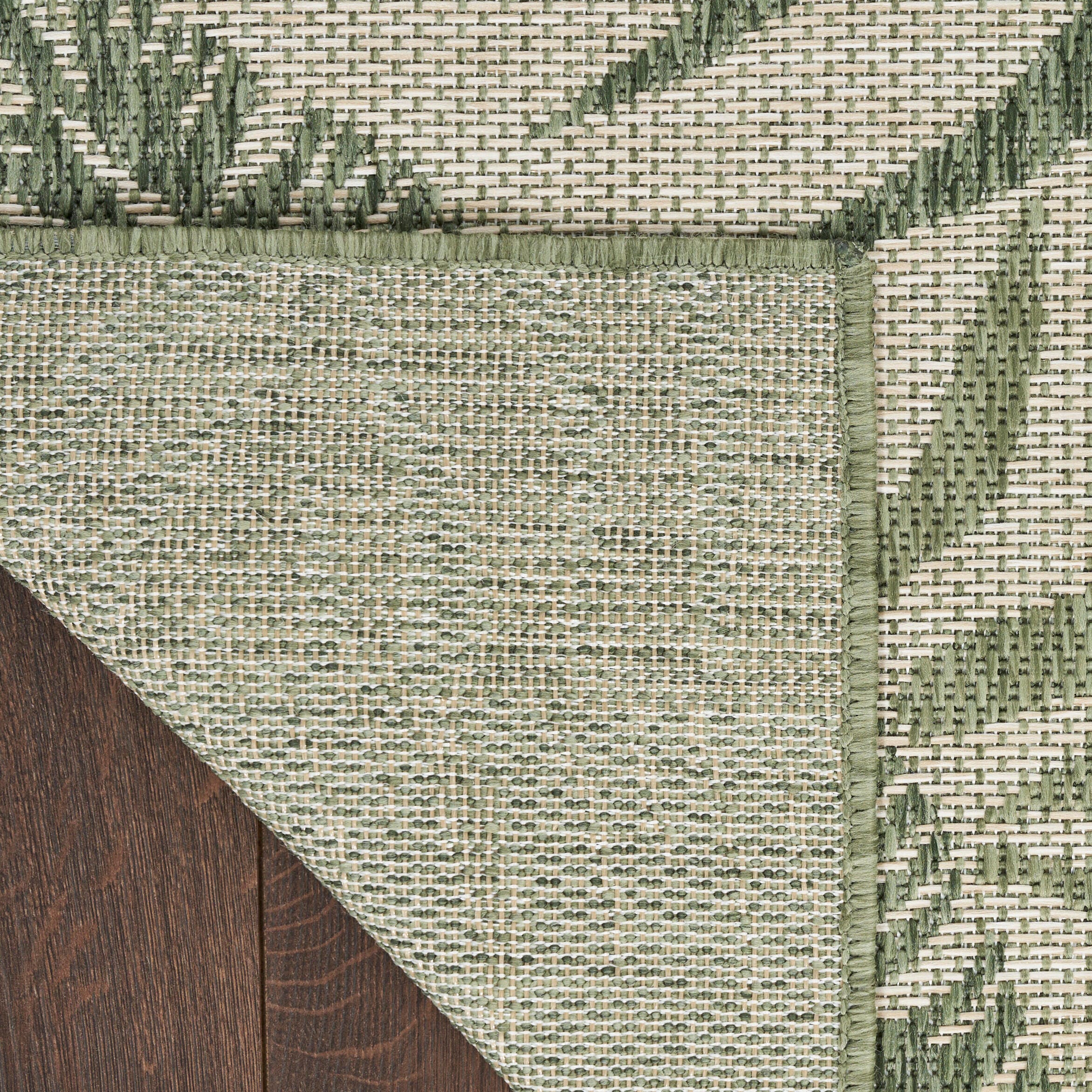 Nourison Home Palm Leaf 8' x 10'  Area Rug, Ivory/Green, large