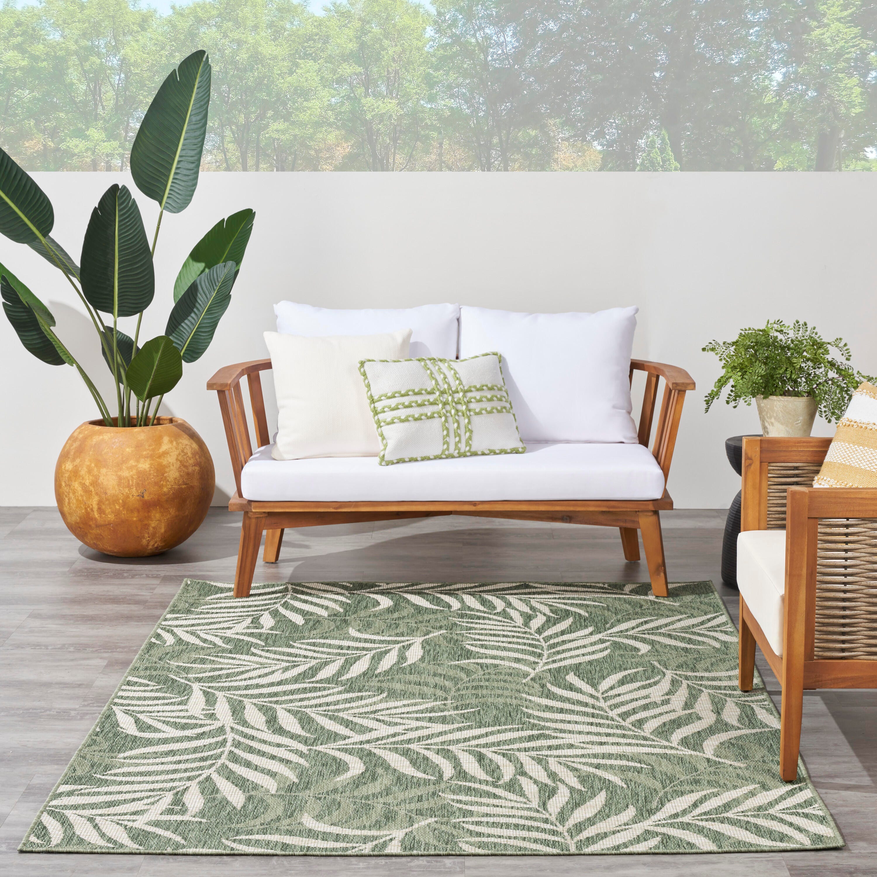 Nourison Home Tropical 4' x 6' Area Rug, Green/Ivory, large