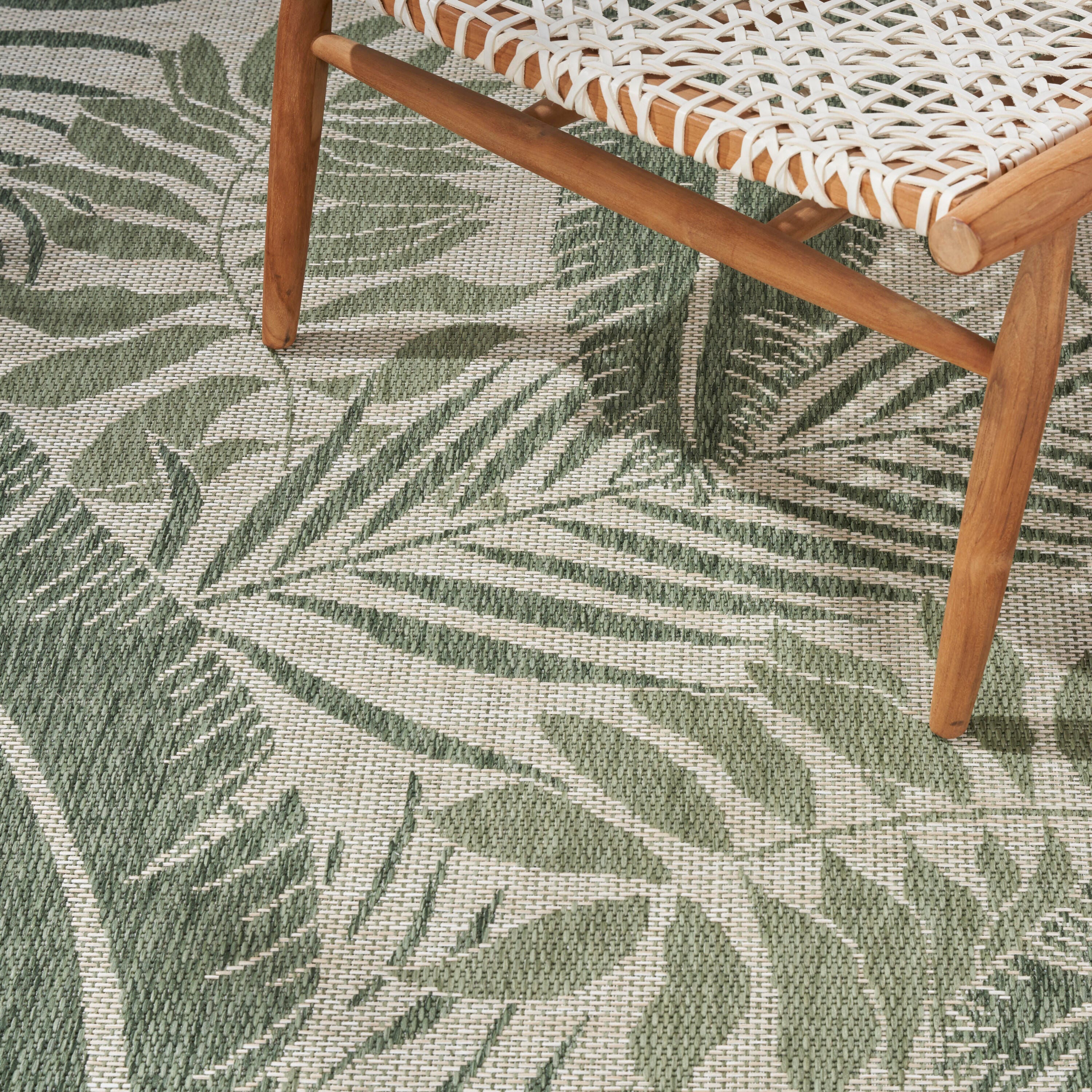 Nourison Home Palm Leaf 6' x 9'  Area Rug, Ivory/Green, large