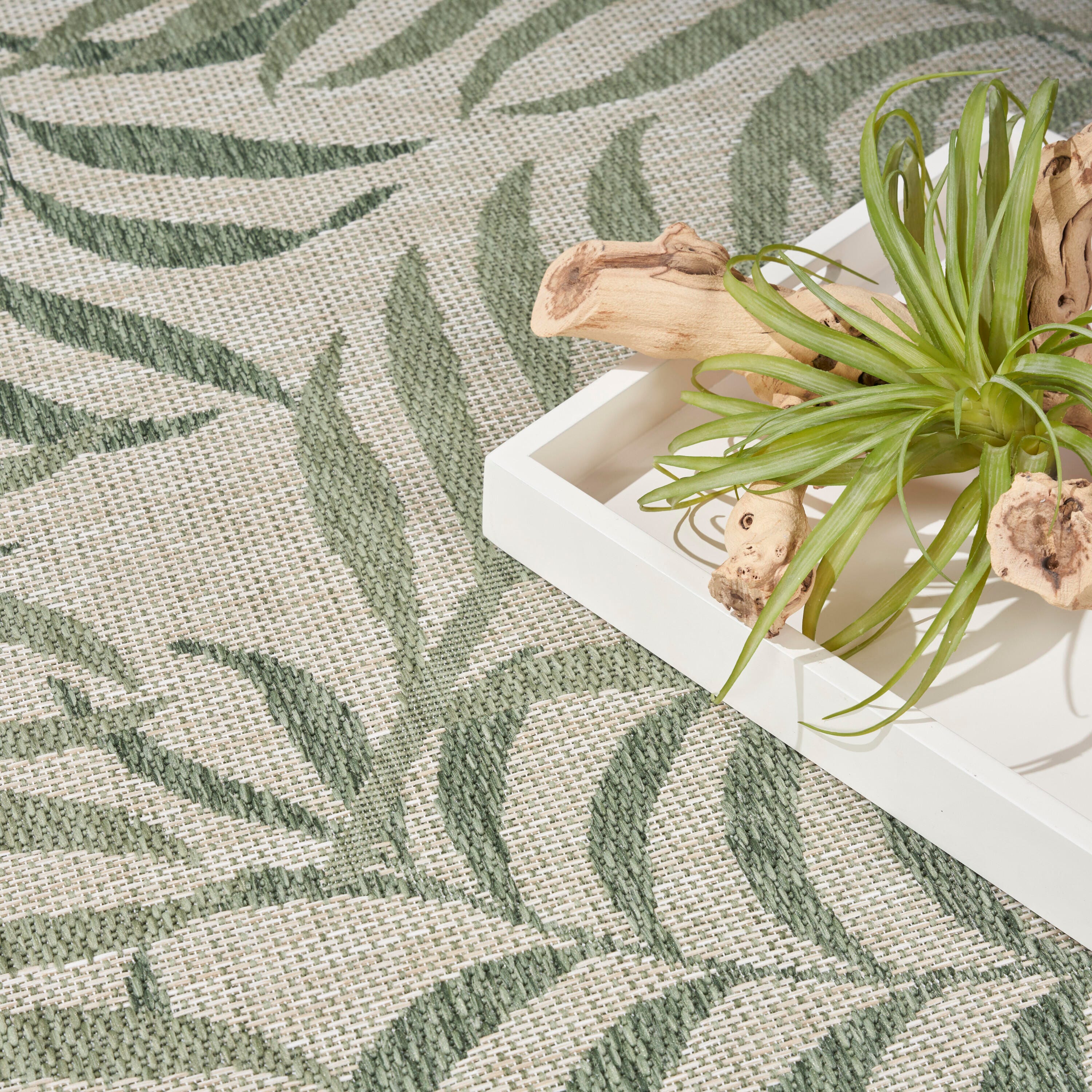 Nourison Home Tropical 9' x 12' Area Rug, Ivory/Green, large