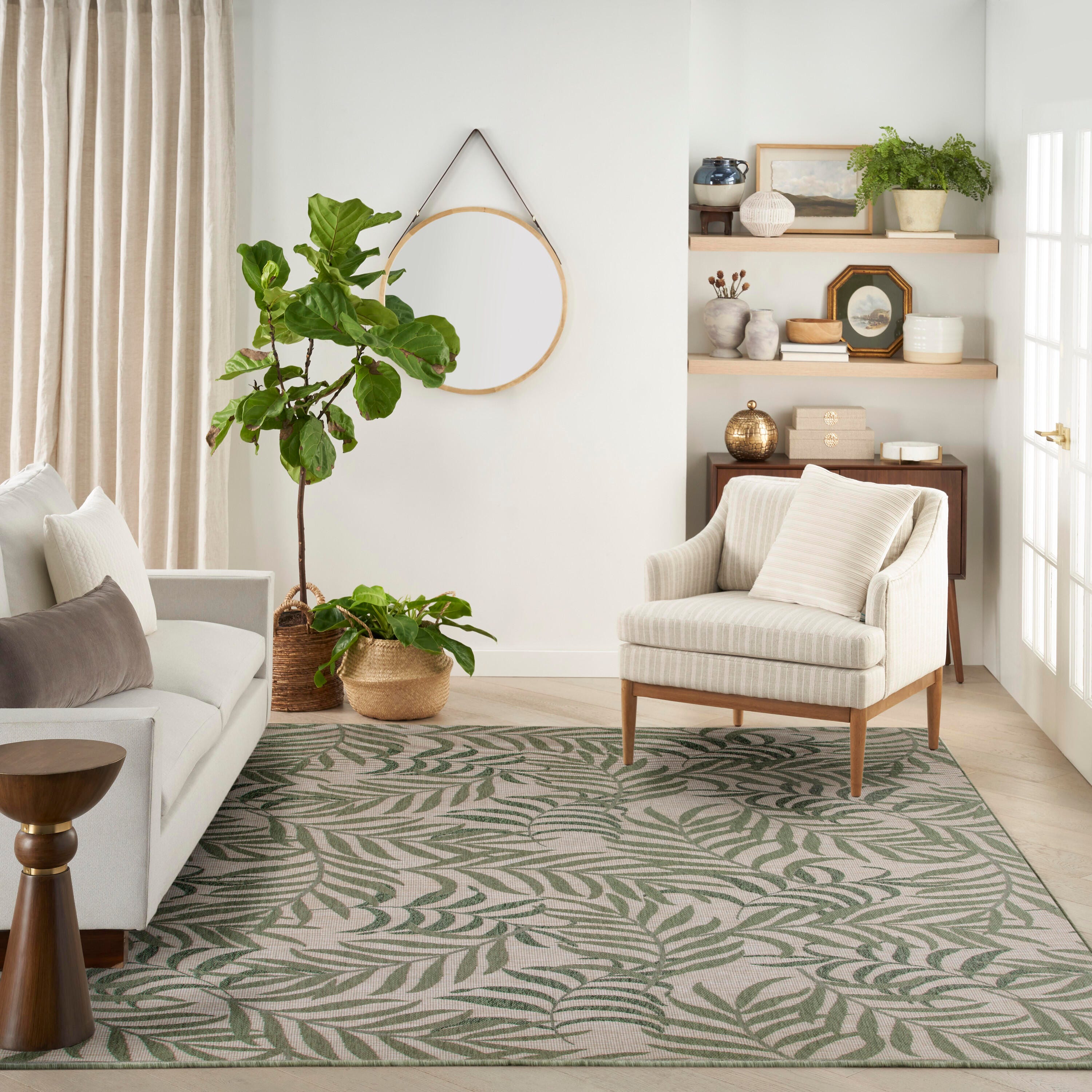Nourison Home Tropical 9' x 12' Area Rug, Ivory/Green, large