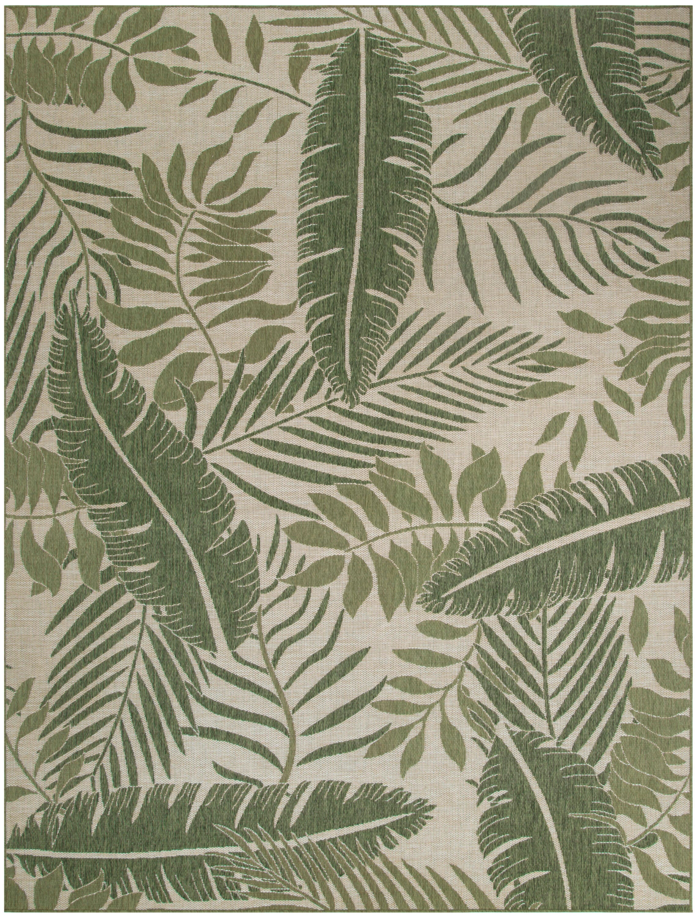 Nourison Home Palm Leaf 9' x 12'  Area Rug, Ivory/Green, large
