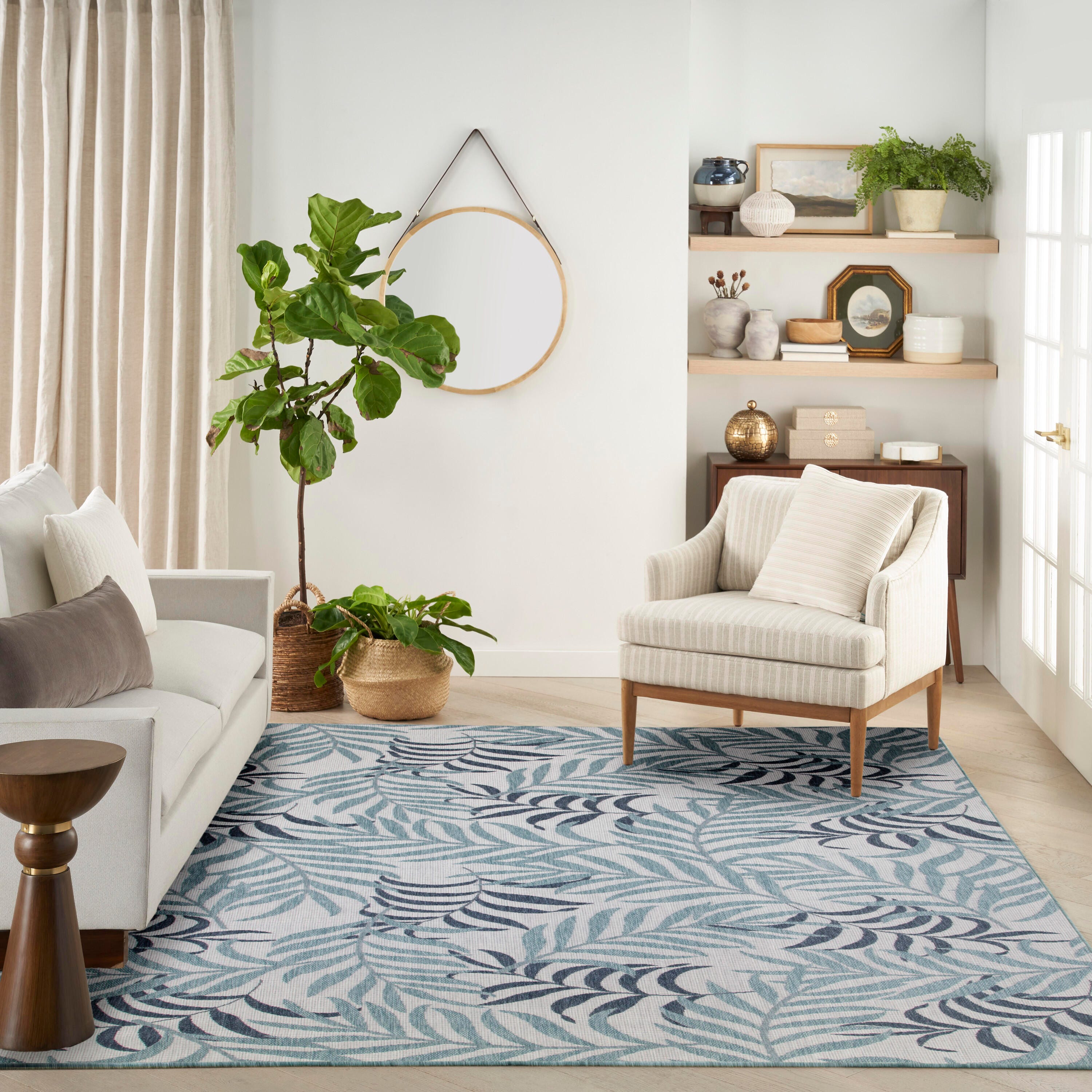 Nourison Home Tropical 8' x 10' Area Rug, Blue, large
