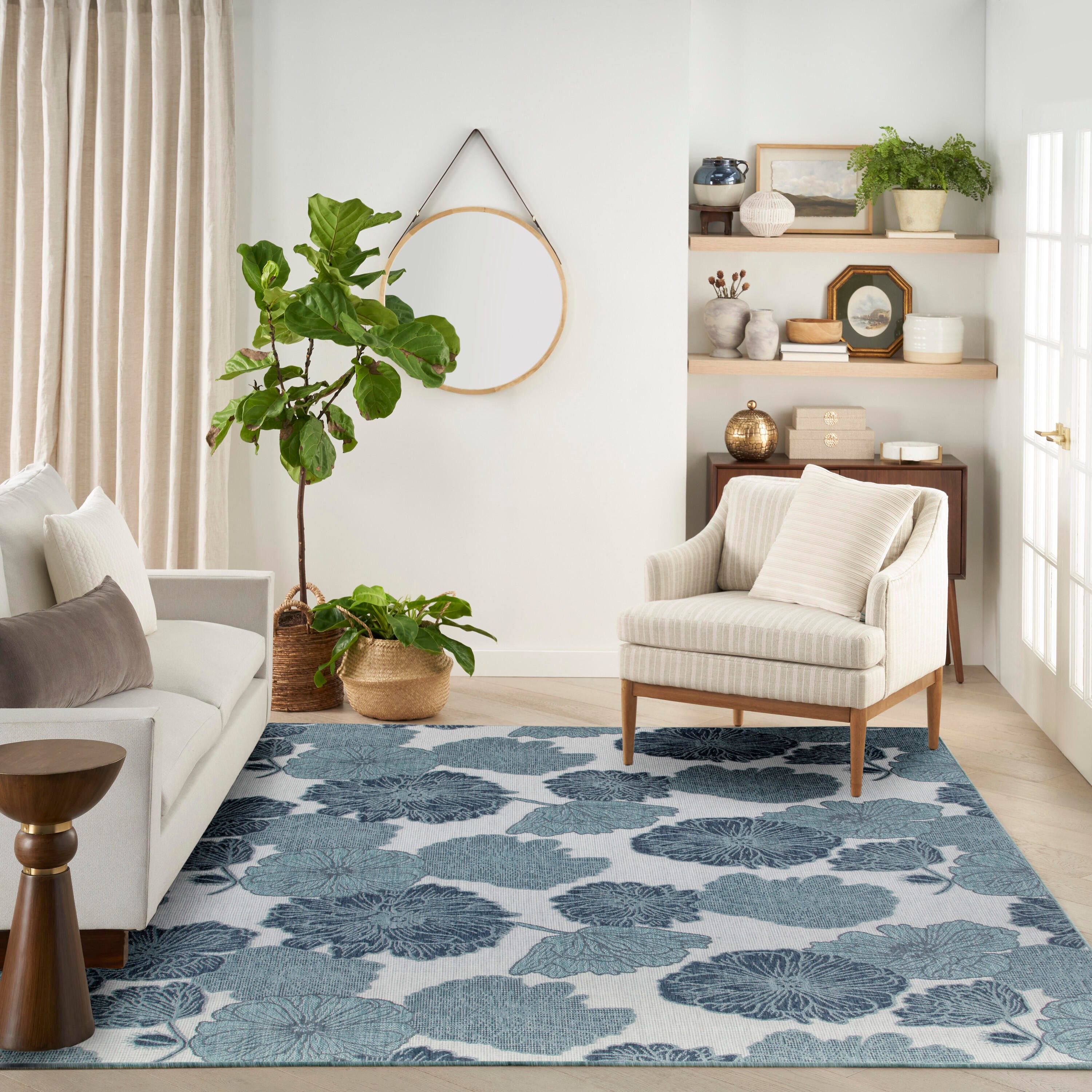 Nourison Home Floral 8' x 10' Area Rug, Blue, large