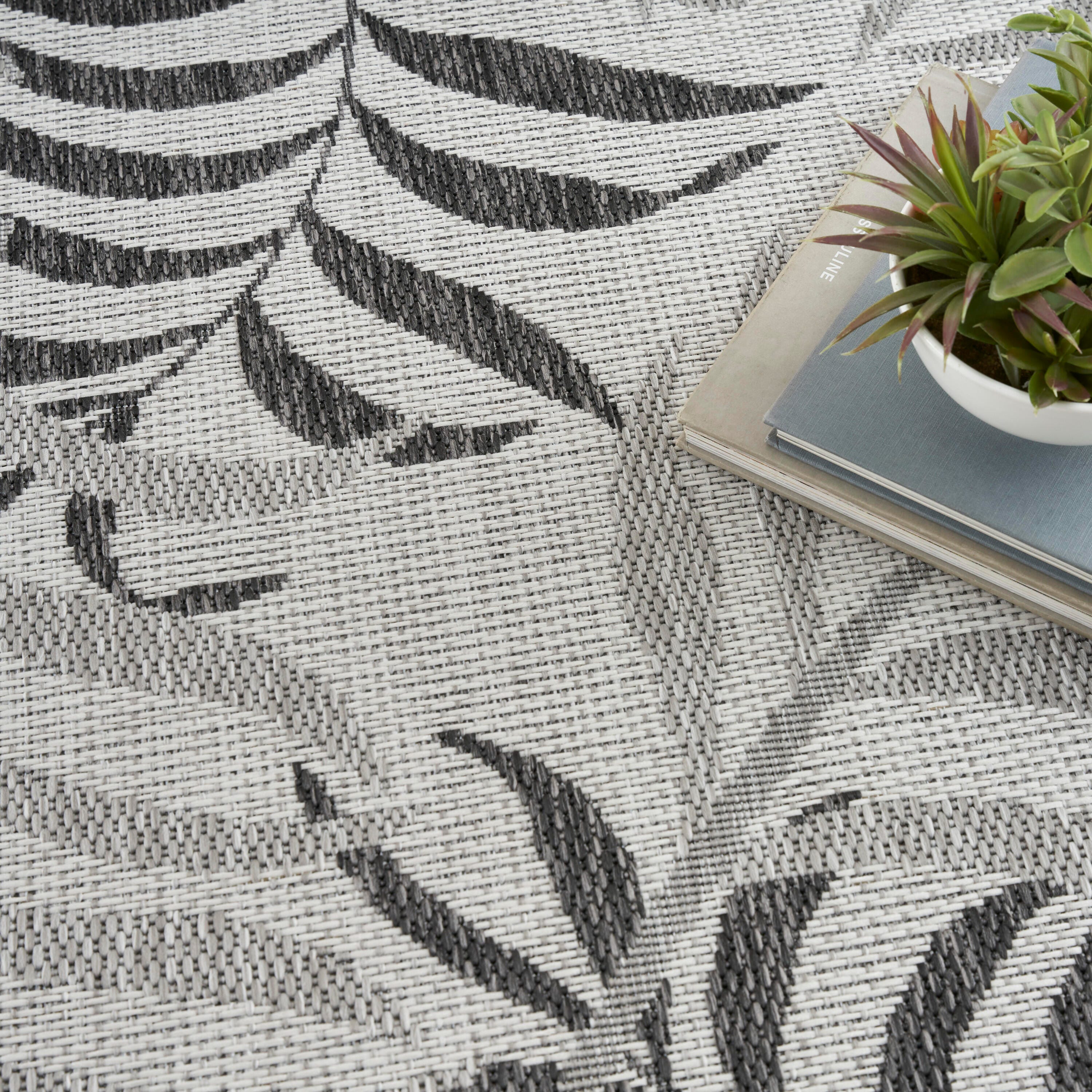 Nourison Home Tropical 8' x 10' Area Rug, Gray, large