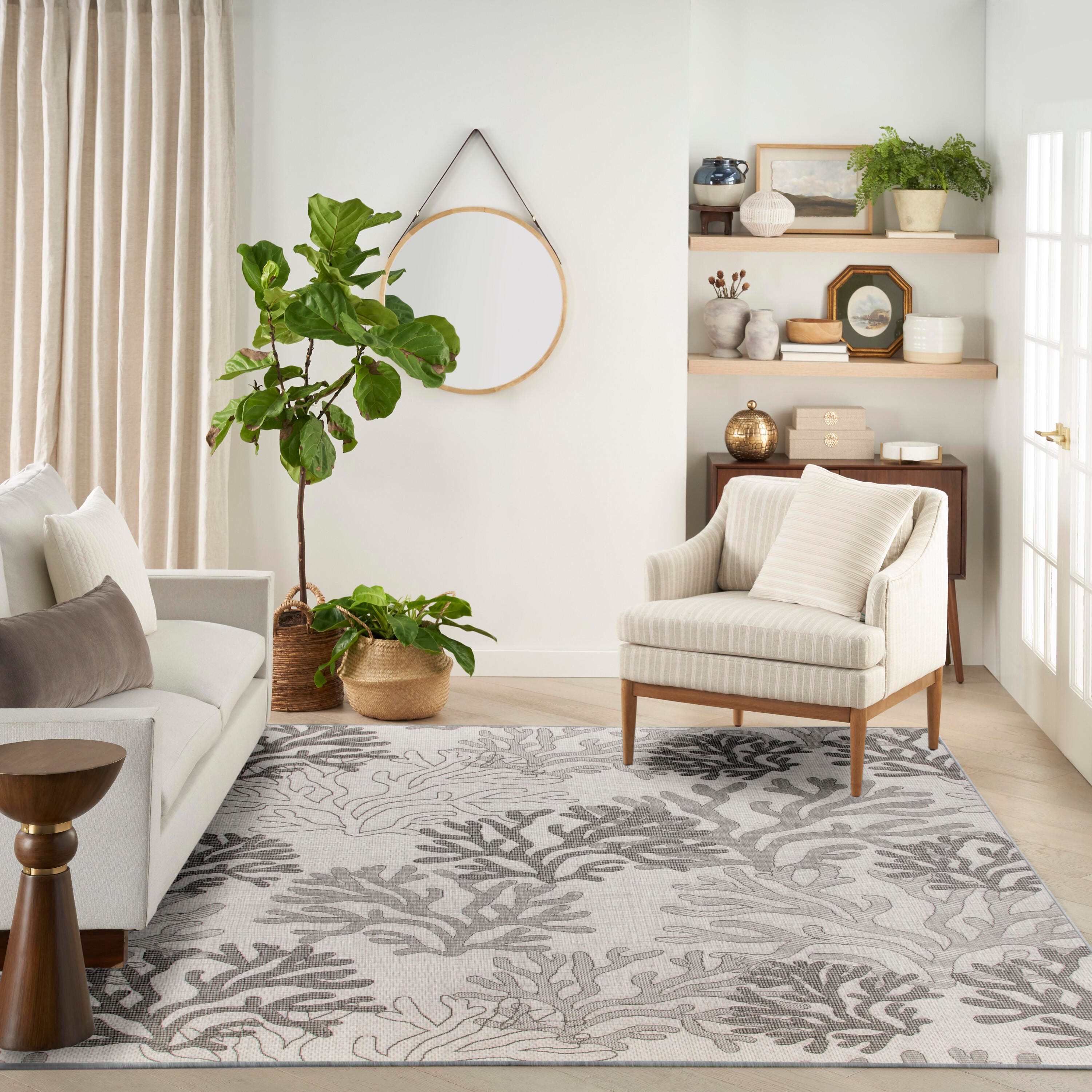 Nourison Home Coral Reef 8' x 10' Area Rug, Gray, large