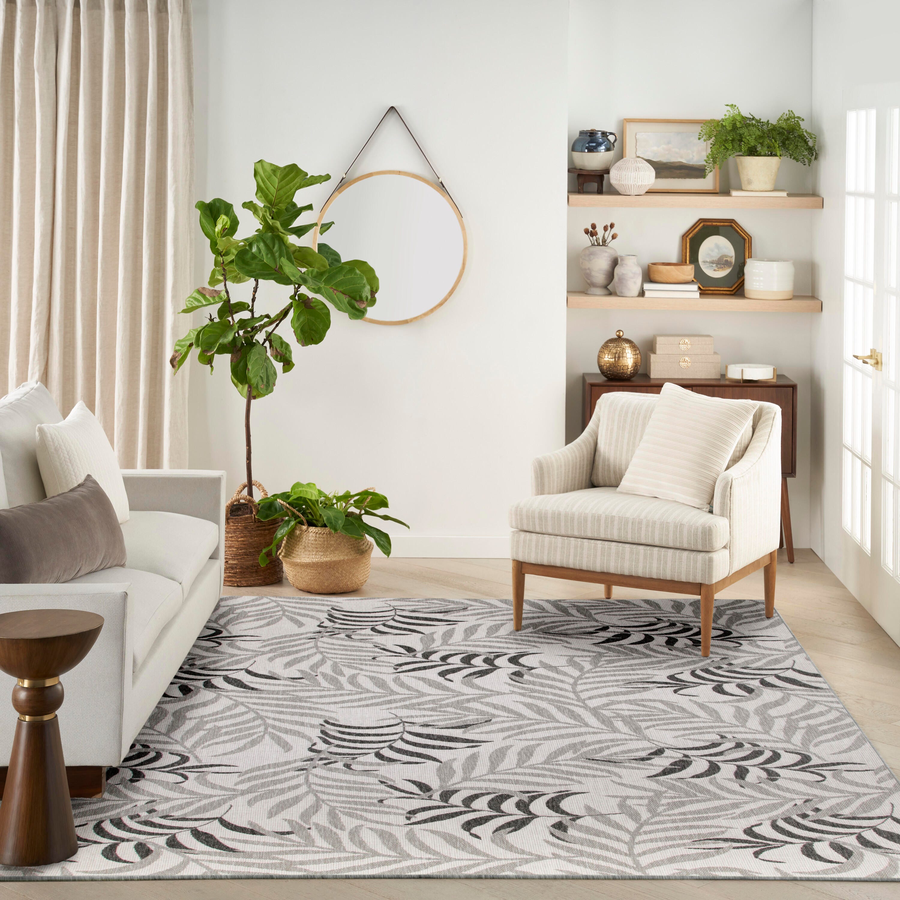 Nourison Home Tropical 9' x 12' Area Rug, Gray, large