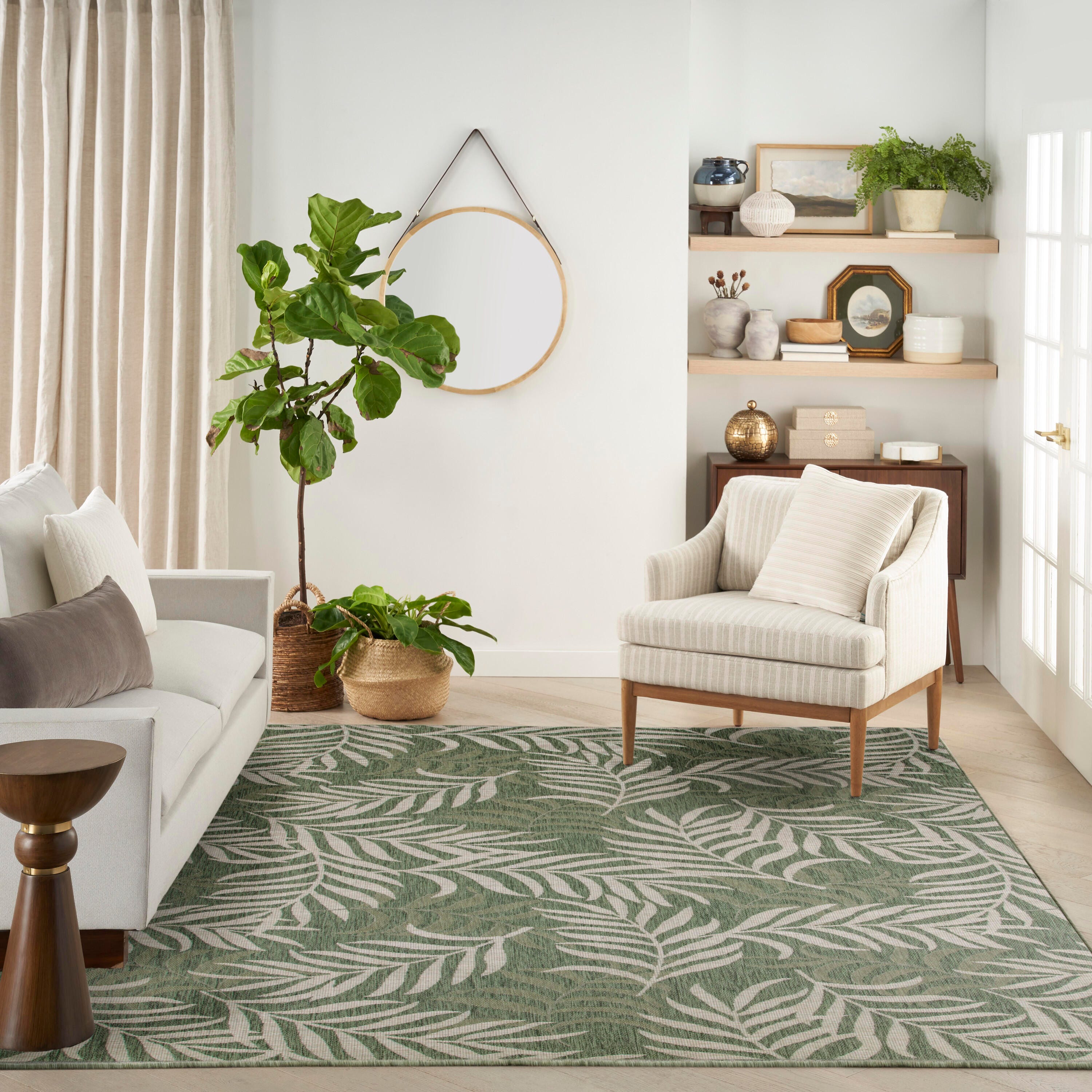 Nourison Home Tropical 8' x 10' Area Rug, Green/Ivory, large