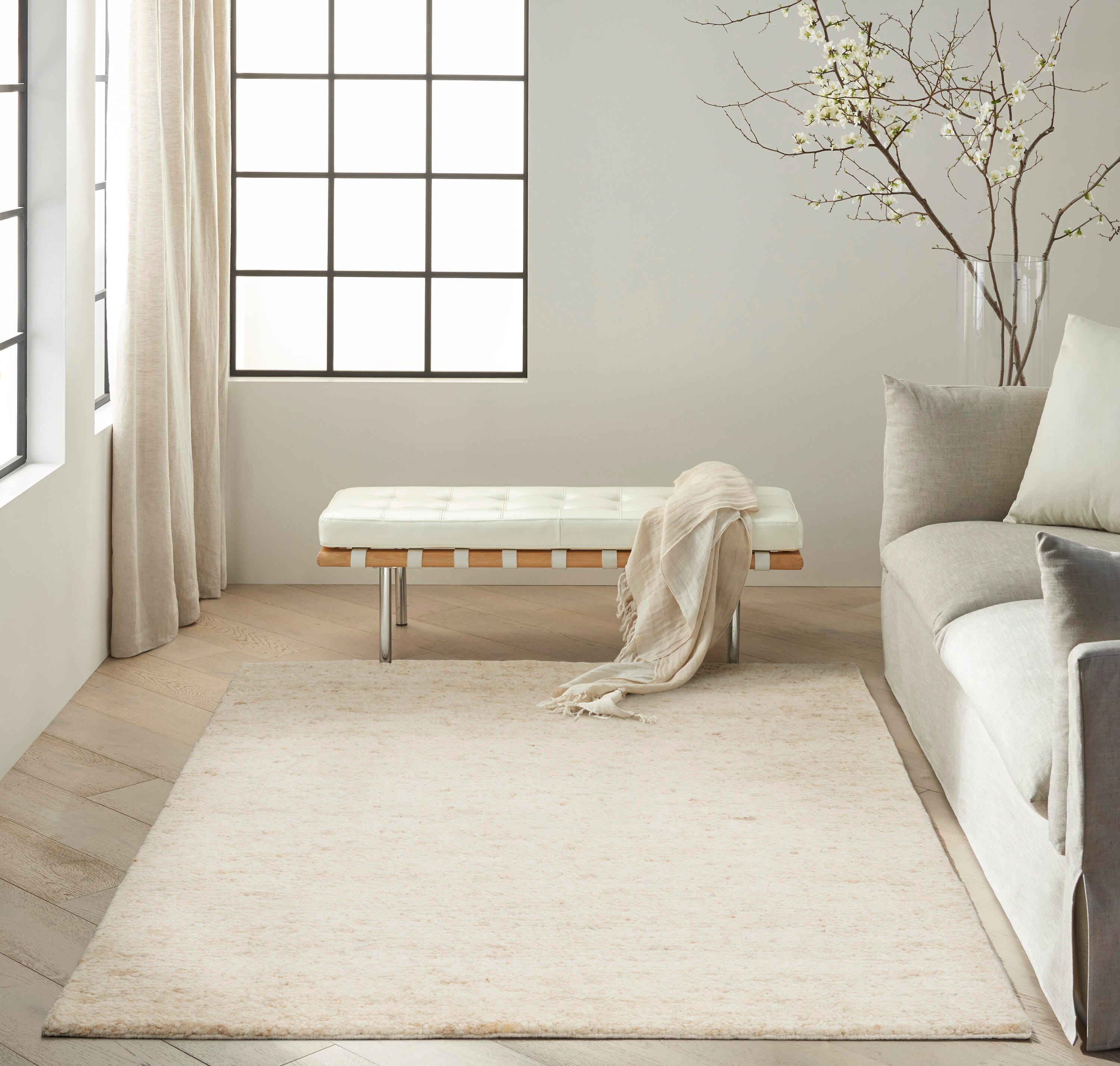 Calvin Klein Billows 5'3" x 7'3" Area Rug, Ivory/Beige, large