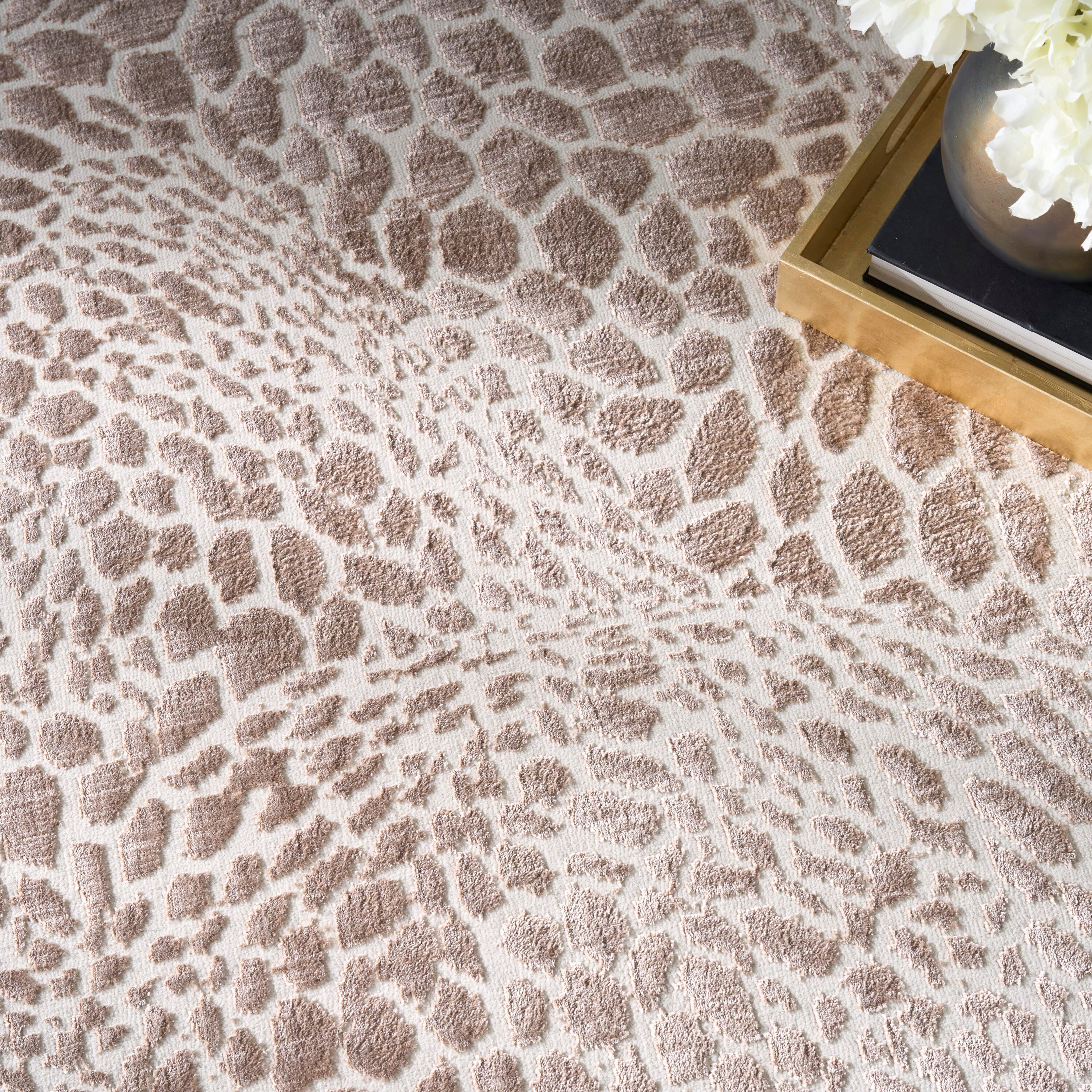 Nourison Home Desire Animal Print 5' x 7' Area Rug, Camel/Silver, large