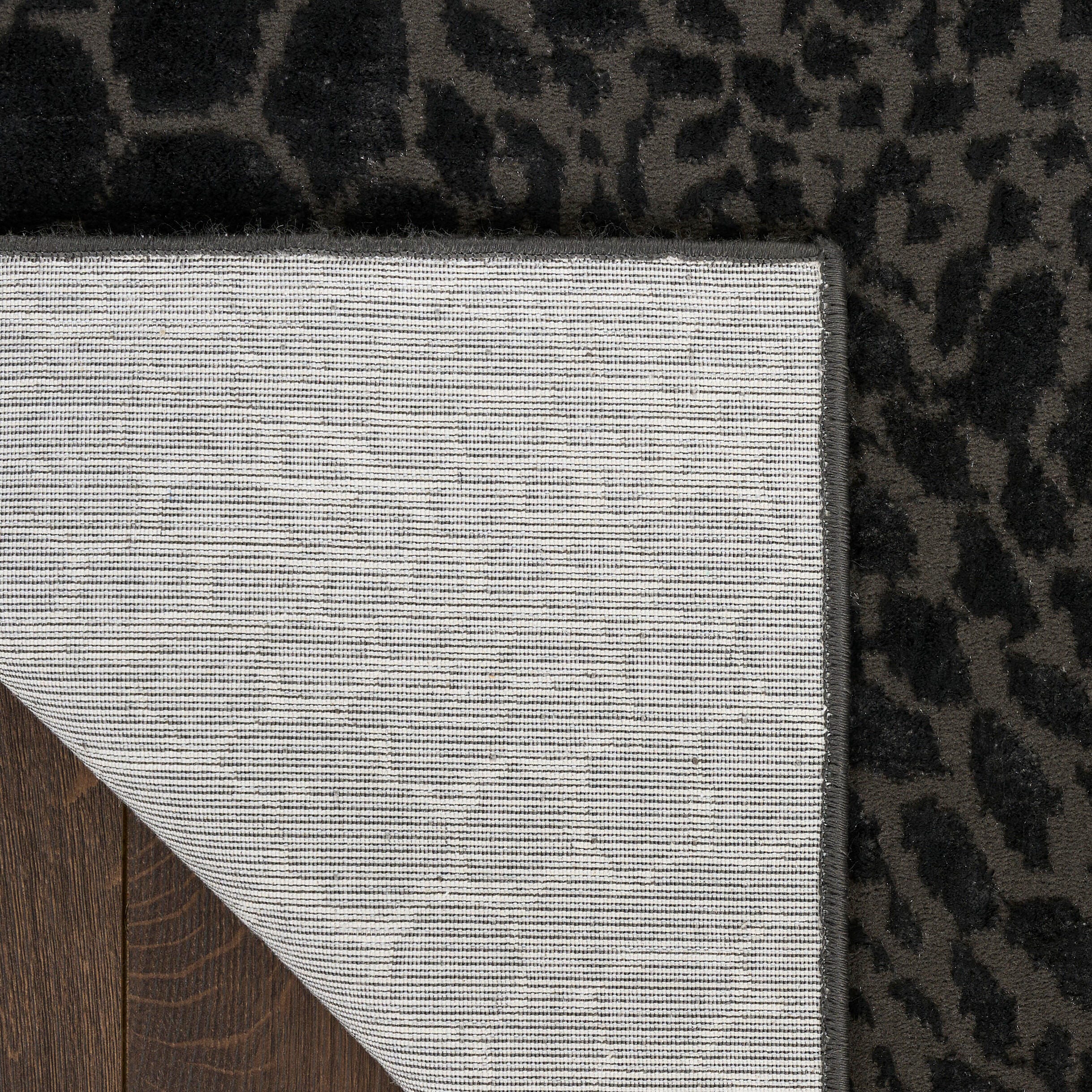 Nourison Home Desire Animal Print 5' x 7' Area Rug, Charcoal/Silver, large