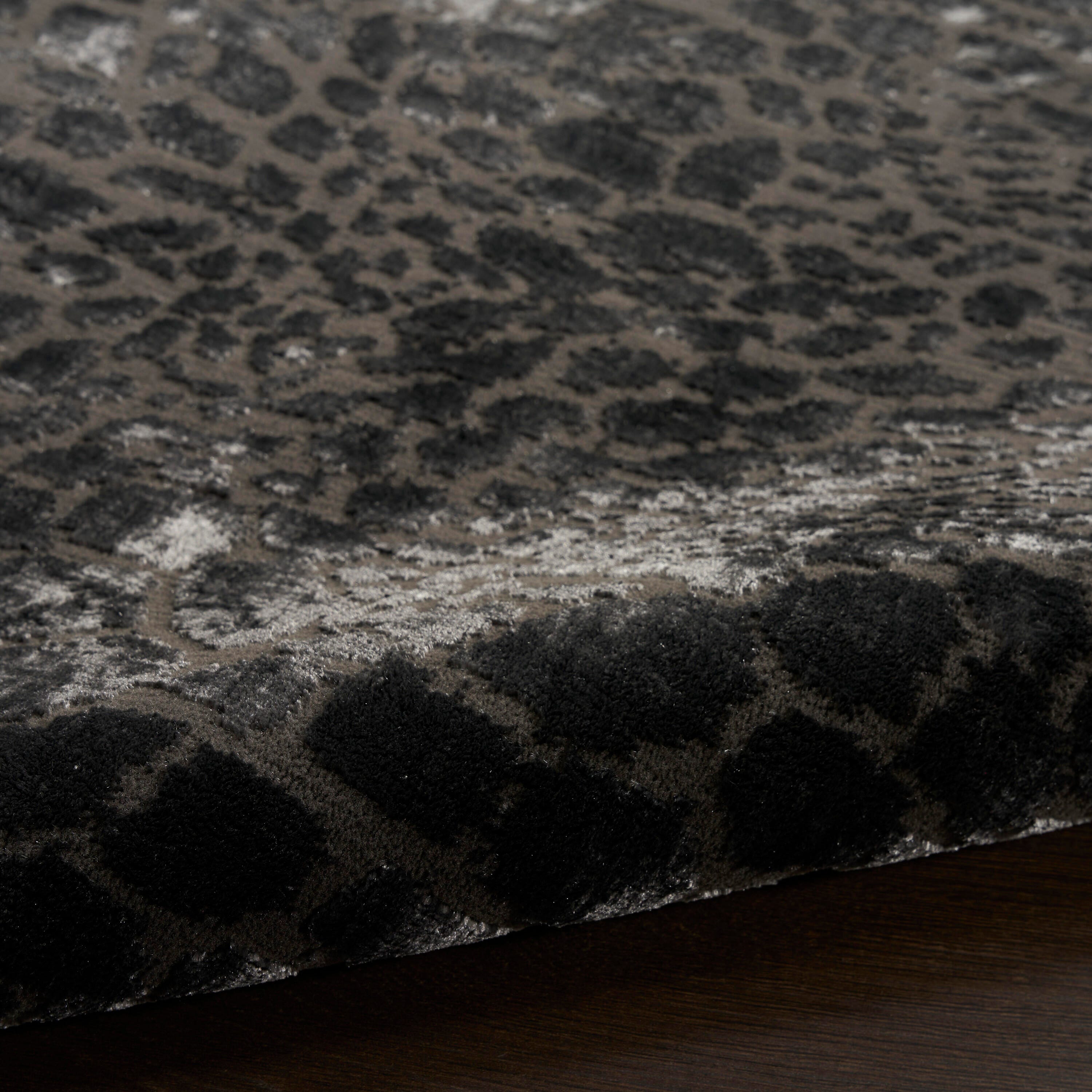Nourison Home Desire Animal Print 6' x 9' Area Rug, Charcoal/Silver, large