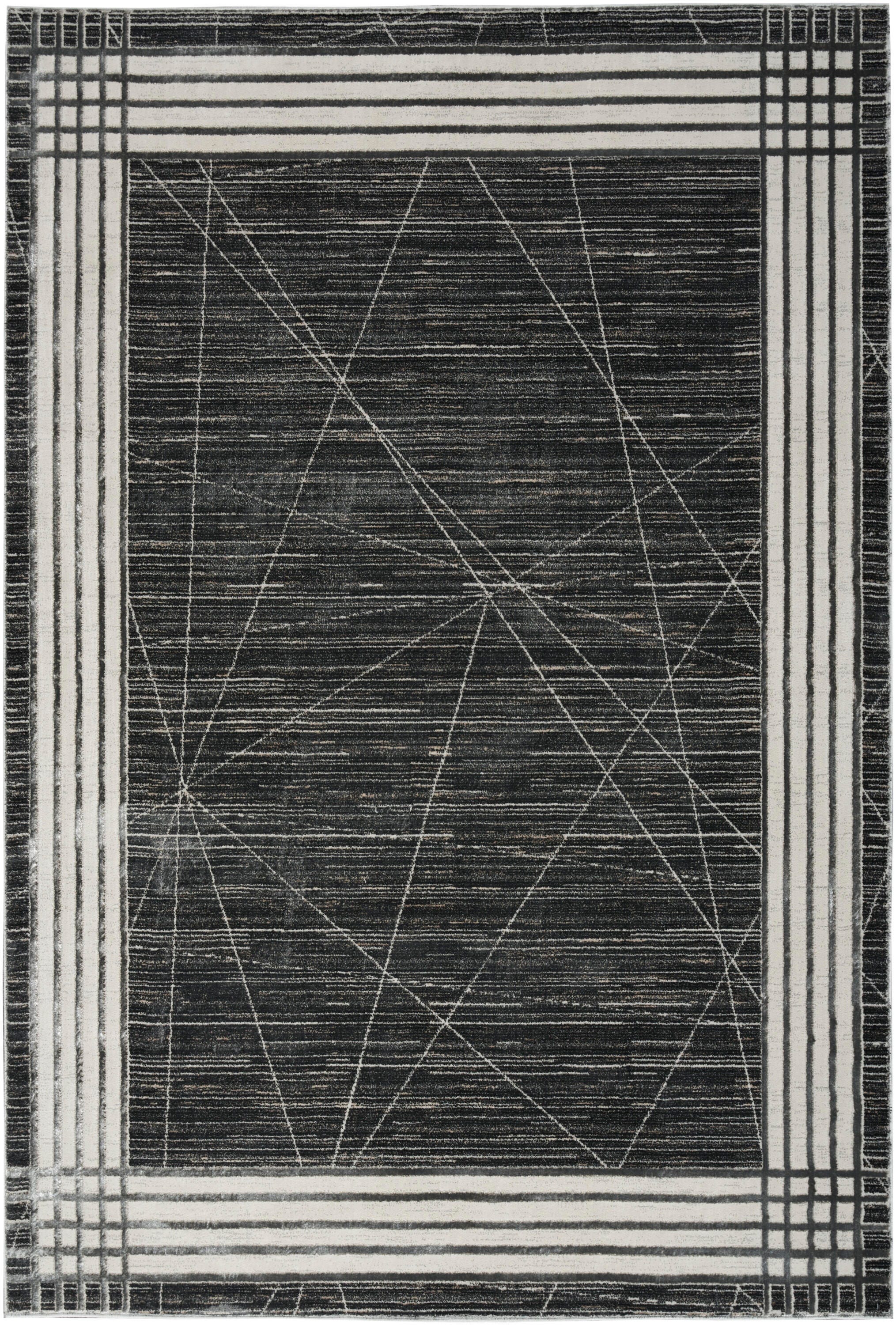 Nourison Home Desire Border 6' x 9' Area Rug, Charcoal/Silver, large