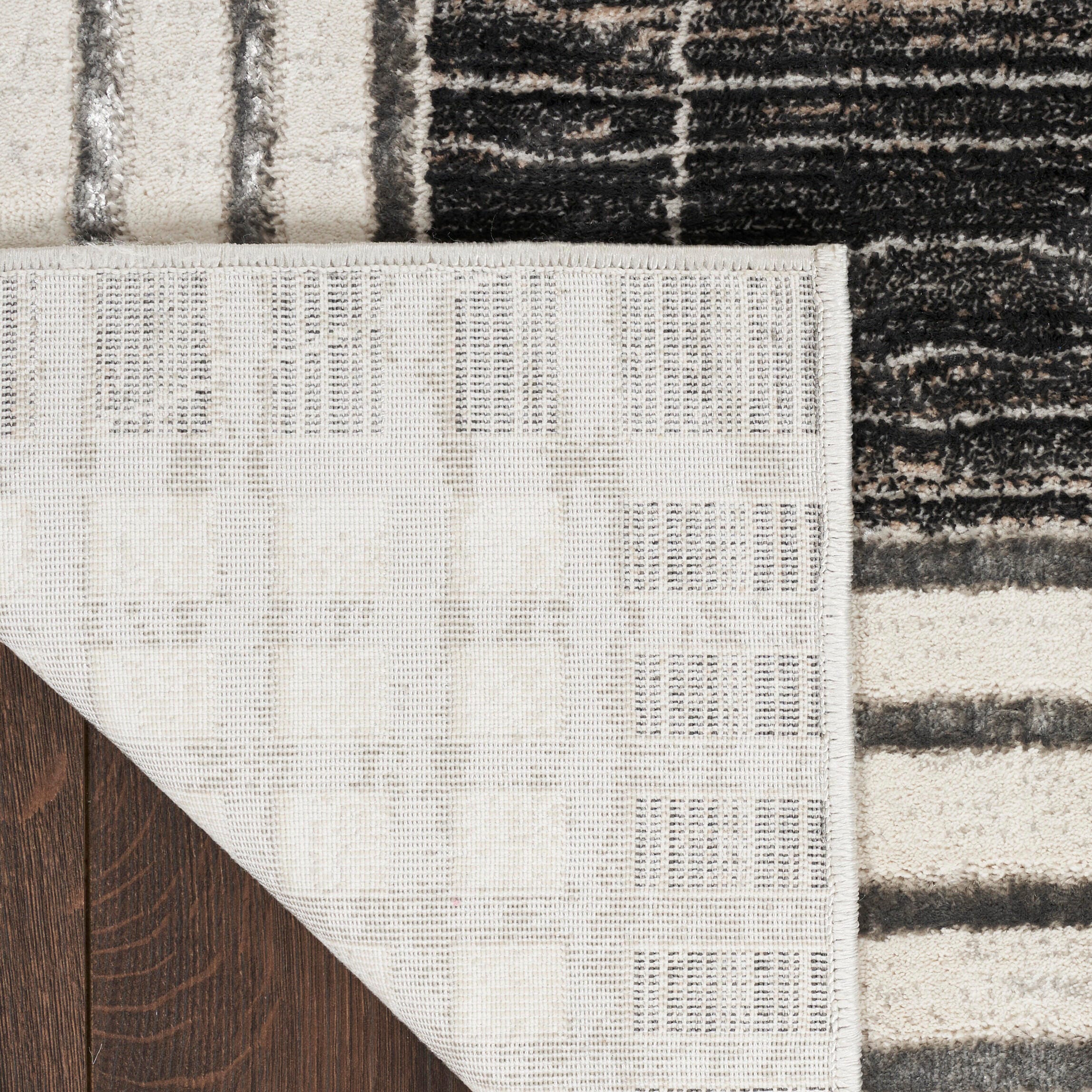Nourison Home Desire Border 6' x 9' Area Rug, Charcoal/Silver, large