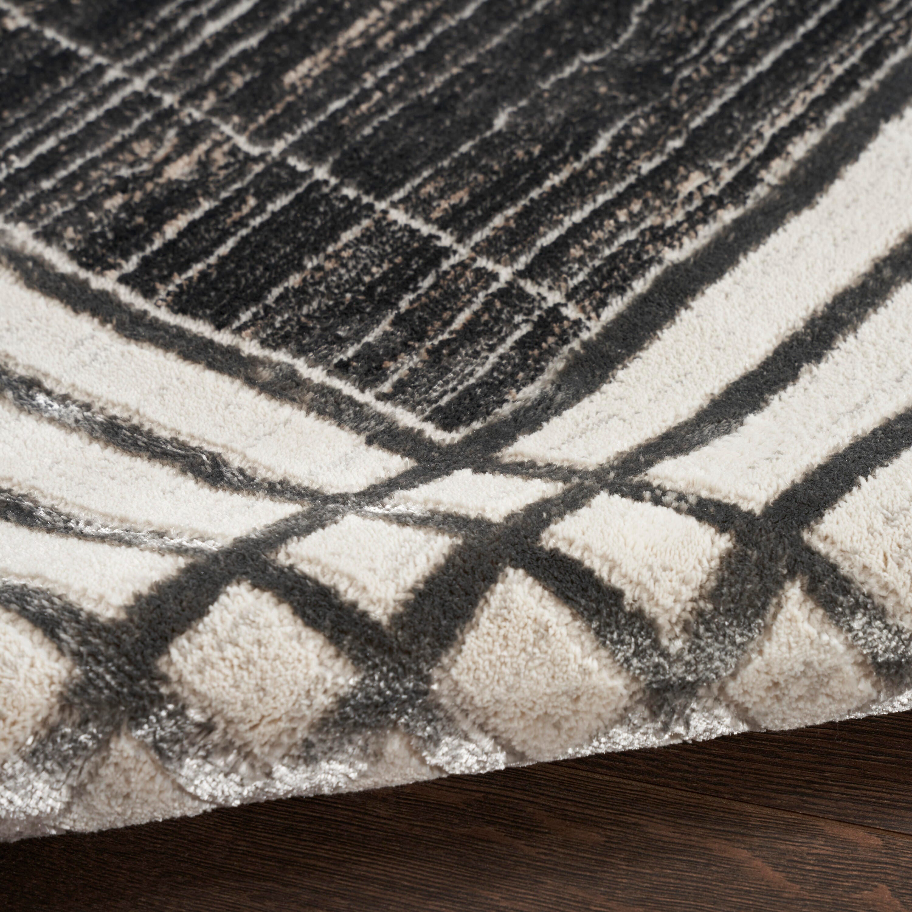 Nourison Home Desire Border 6' x 9' Area Rug, Charcoal/Silver, large