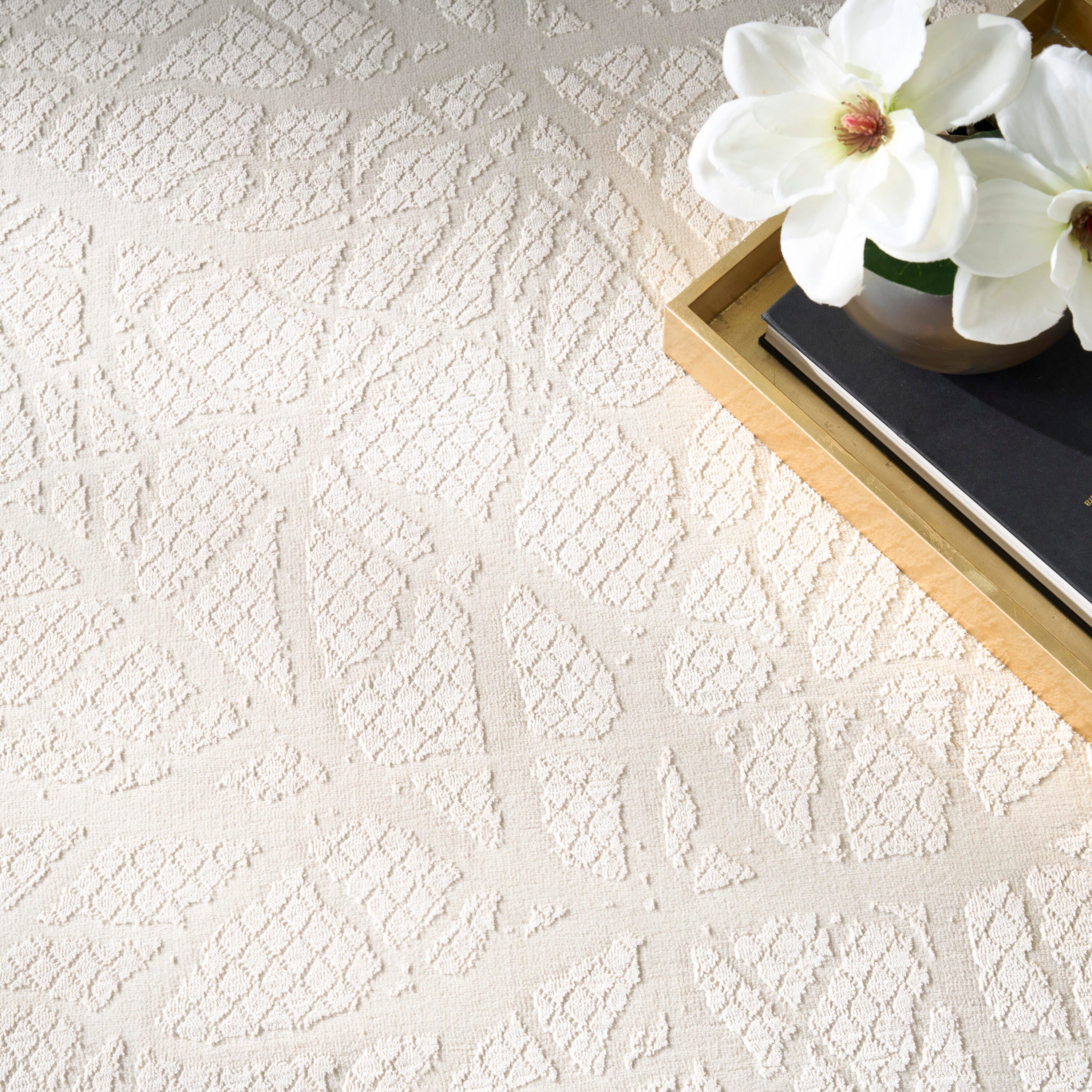 Nourison Home Desire Textured 5' x 7' Area Rug, Beige, large