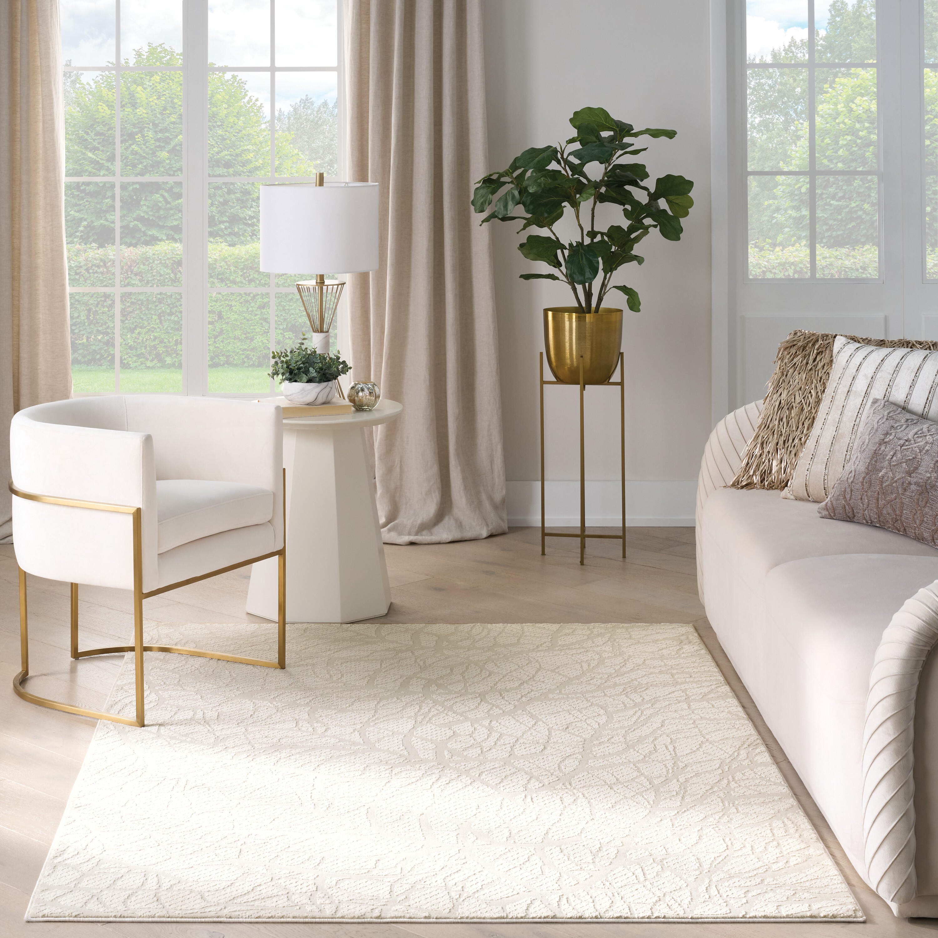 Nourison Home Desire Textured 6' x 9' Area Rug, Beige, large